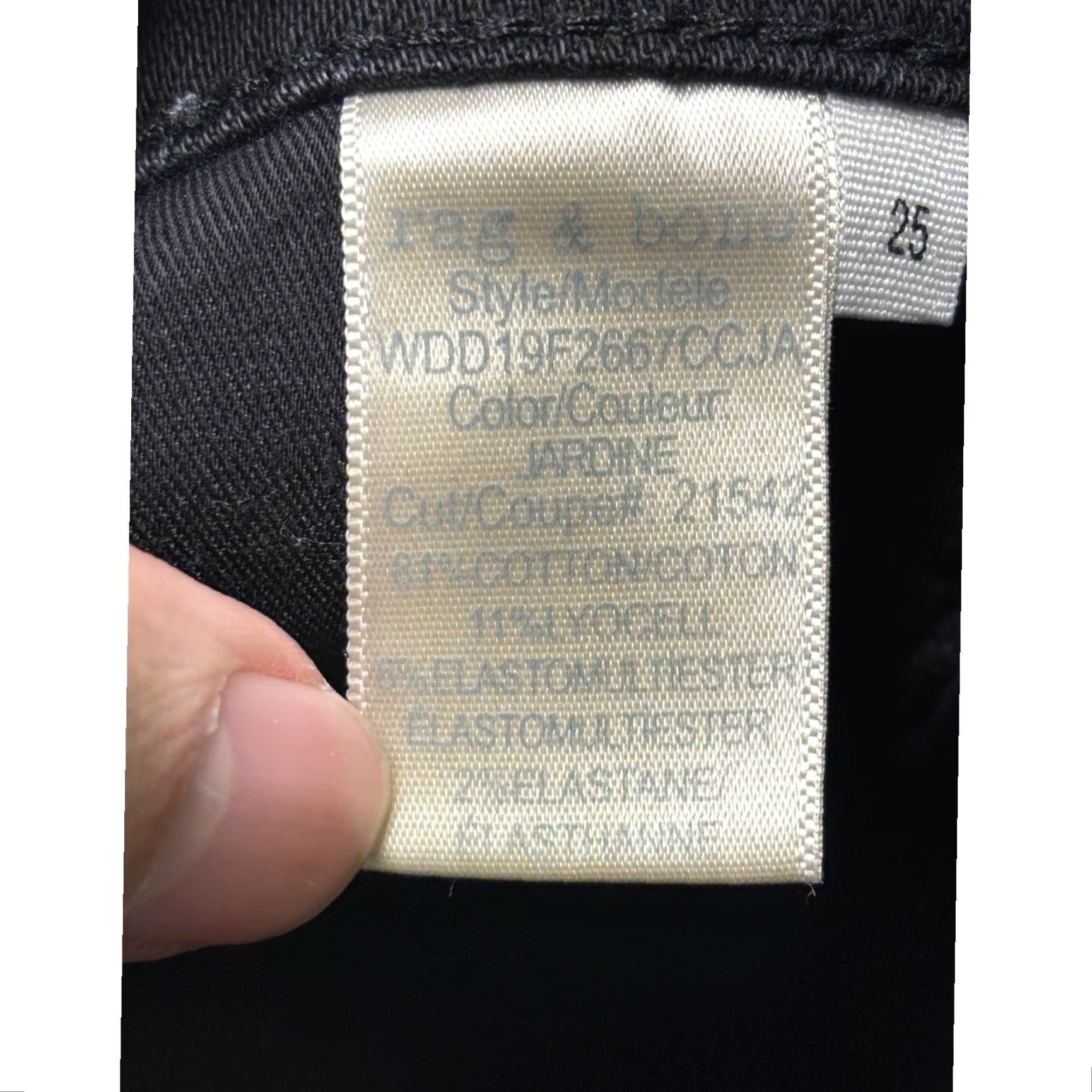 Rag & Bone Rag & bone Jane Super High Rise Skinny Jeans Black Womens 25X29 YKK Zip Slim Rise High Ankle Zip 5-Pocket Denim Jewelry? Size 42" / US 20 - 7 Thumbnail