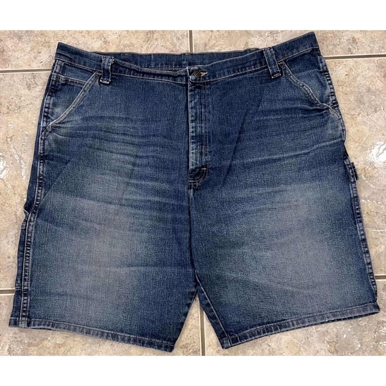 Wrangler Mens 42 Wrangler Denim Carpenter 11" Stretch Shorts Distressed Blue Dad Size US 42 / EU 58 - 7 Thumbnail