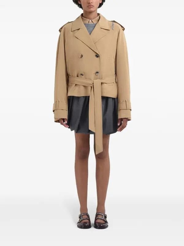 Marni o1w1db10326 Double-Breasted Trench Jacket in Beige Size XL / US 12-14 / IT 48-50 - 2 Thumbnail