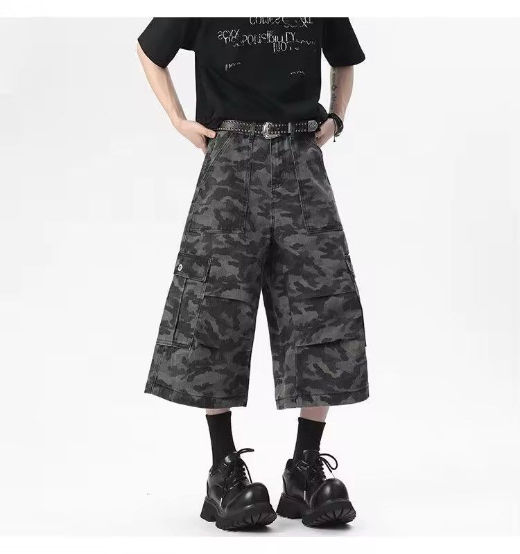 Designer Camo Streetwear Baggy Loose Jorts Shorts Y2k Size US 32 / EU 48 - 5 Thumbnail