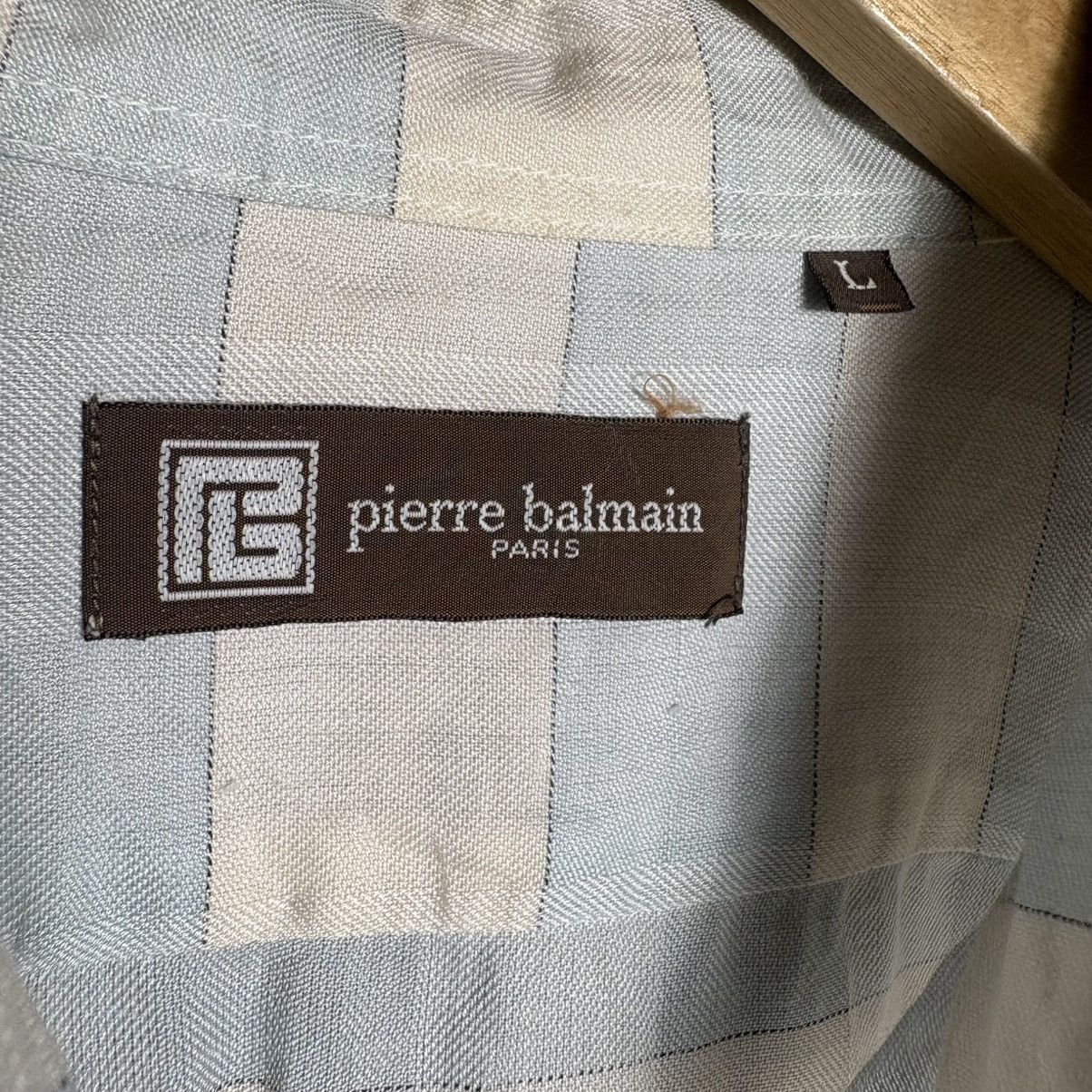 Balmain × Pierre Balmain Pierre Balmain Striped Pocket Shirt Size US L / EU 52-54 / 3 - 5 Thumbnail