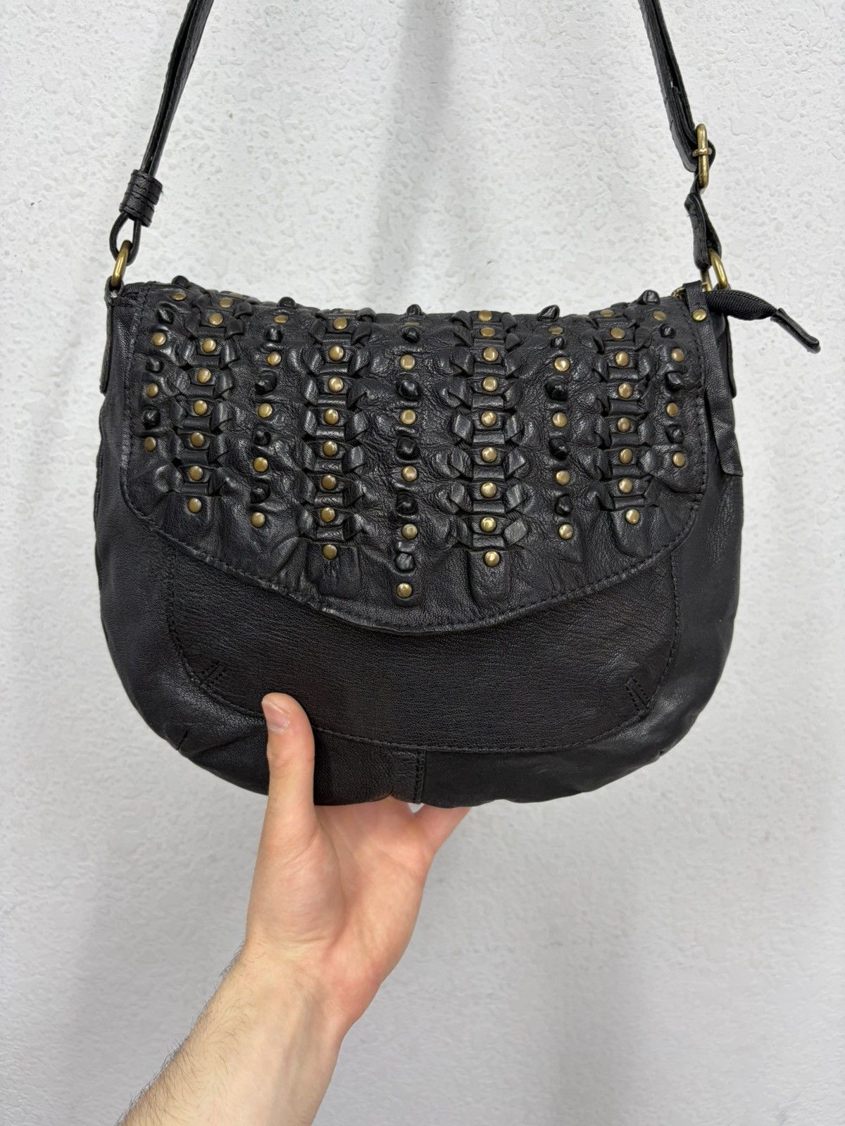 KMRii Vintage Studded Leather Shoulder Bag Y2K Punk Grunge Archive Size ONE SIZE - 9 Thumbnail