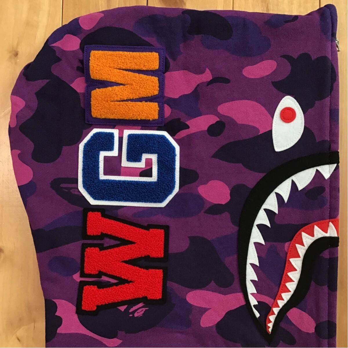 Bape 🔥2XL🔥 BAPE Purple camo Shark full zip Hoodie a bathing ape Size US XXL / EU 58 / 5 - 4 Thumbnail