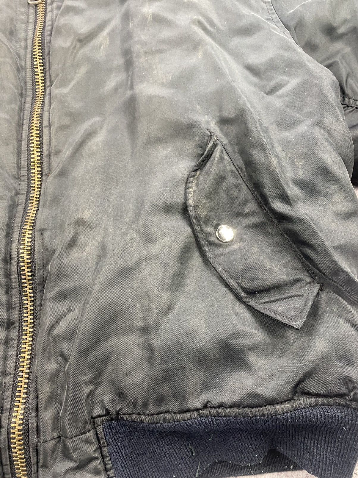 Vintage 90s Boxy MA-1 Military Reversible FADED Bomber DISTRSSED Size US L / EU 52-54 / 3 - 6 Thumbnail