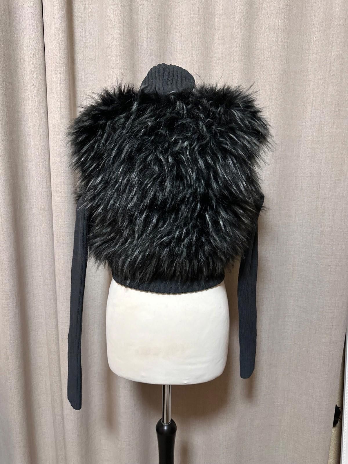 Jaded London Jaded London Women's Black Knit Faux Fur Shrug Sz S Size S / US 4 / IT 40 - 6 Thumbnail