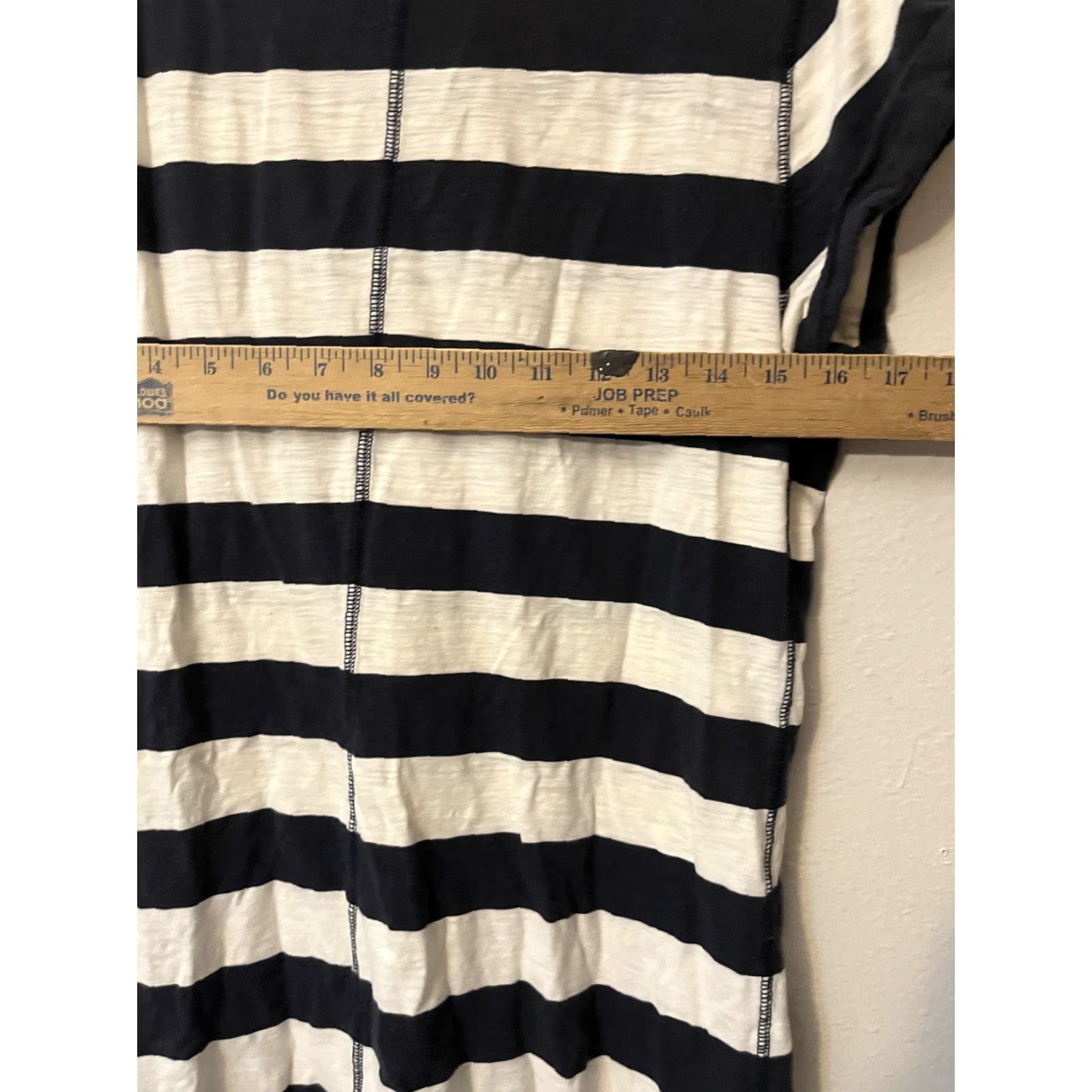 Banana Republic Banana Republic L T-Shirt Dress Shirt Dress Navy Multicolor Nautical Knit Cotton Cap Sleeve Knee Length Women L Size L / US 10 / IT 46 - 5 Thumbnail