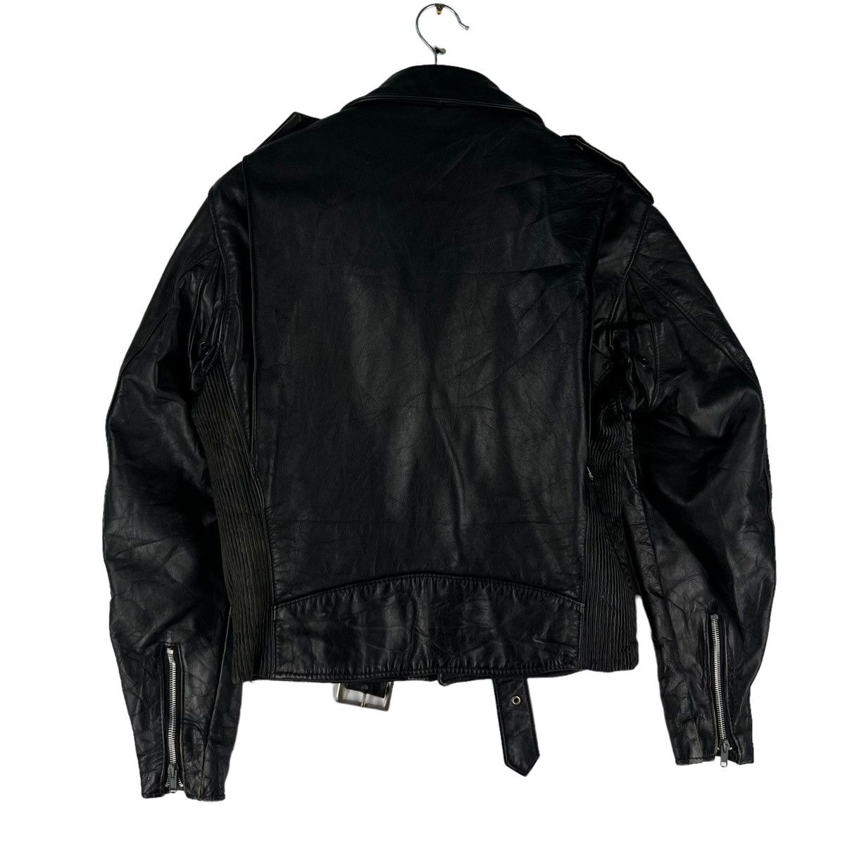Schott 🔥VINTAGE BIKER LEATHER JACKET SCHOTT DOUBLE BREAST COLLAR Size US M / EU 48-50 / 2 - 11 Thumbnail
