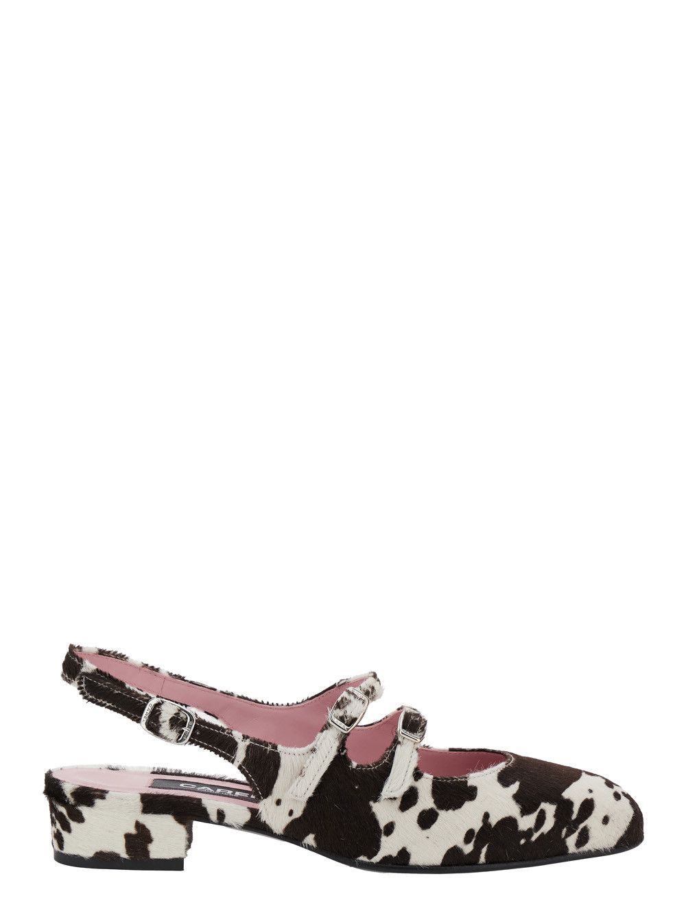 Carel Paris Multicolor 'Peche' Slingback Ballet Shoes with Buckle Strap Closure and Cow Print in Leather Woman Size US 11 / IT 41 - 1 Thumbnail