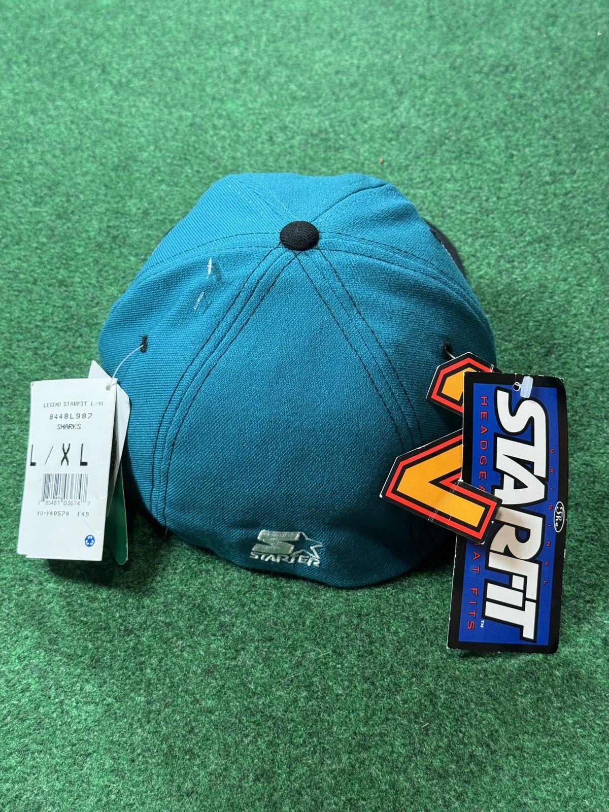 Starter × Vintage Vintage 90s NWT San Jose Sharks Starter Fitted 7-7 3/4 Hat Size ONE SIZE - 4 Thumbnail