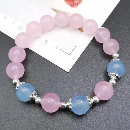 Other 10mm Natural Crystal Chalcedony Bead Stretch Bracelet Size ONE SIZE - 2 Thumbnail