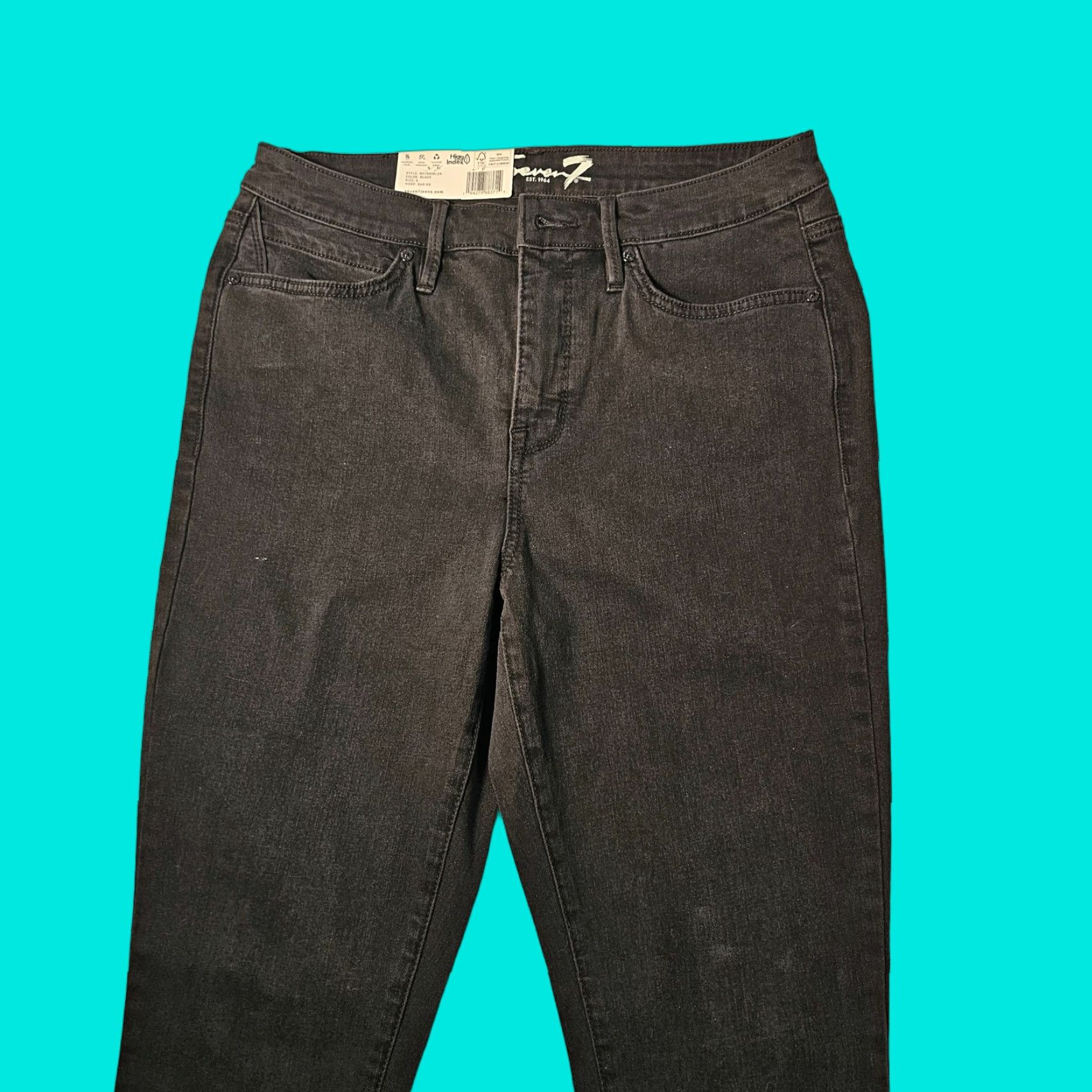 Vintage Seven7 Jeans Women's High Rise Skinny 5 Pockets Black Size 8 Size 30" / US 8 / IT 44 - 1 Thumbnail