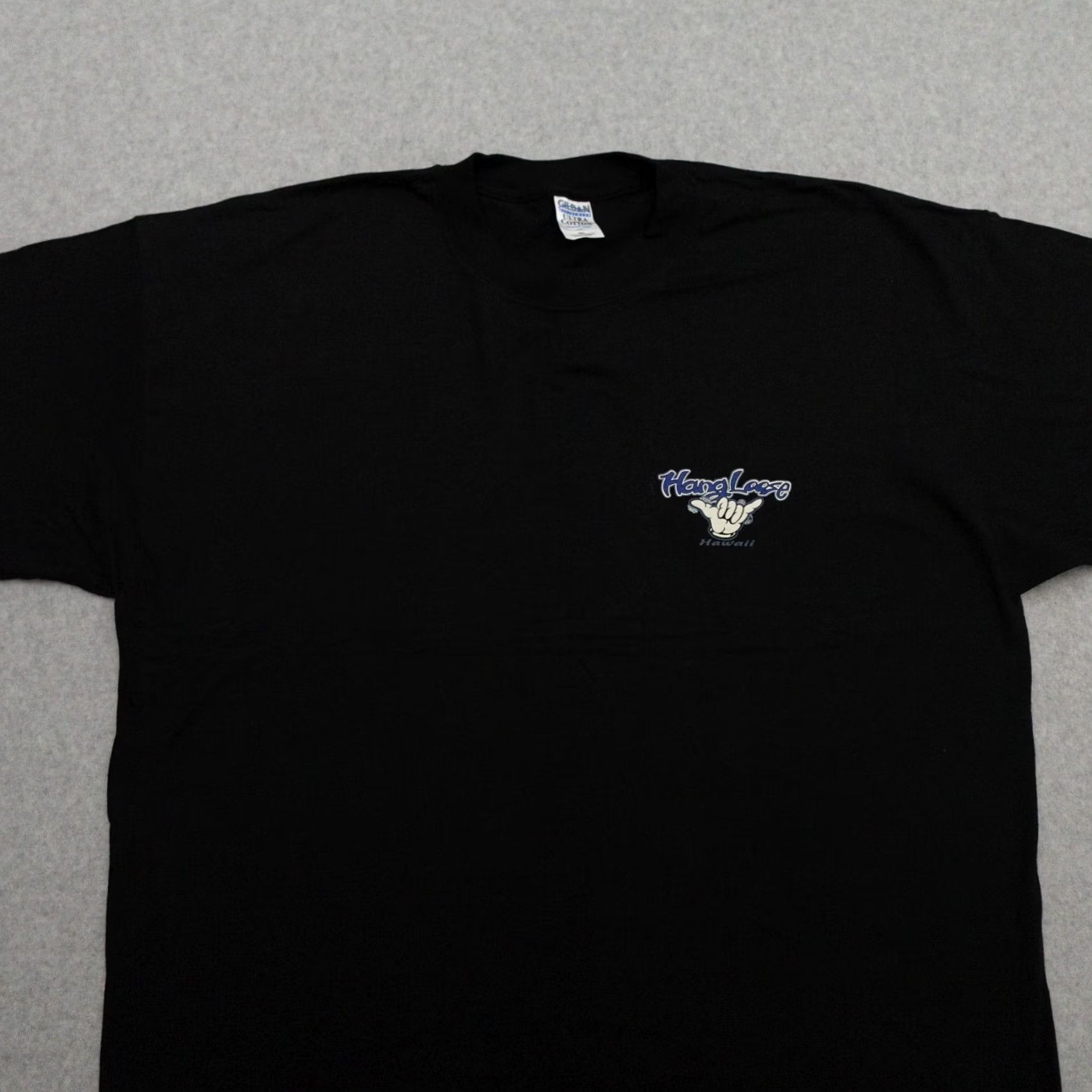 Gildan VINTAGE Hawaii T-Shirt Mens 2XL Black Hang Loose Surf Beach 31x26 GILDAN Shirt Mens 2XL Black Beach USA 90s Size US XXL / EU 58 / 5 - 7 Thumbnail