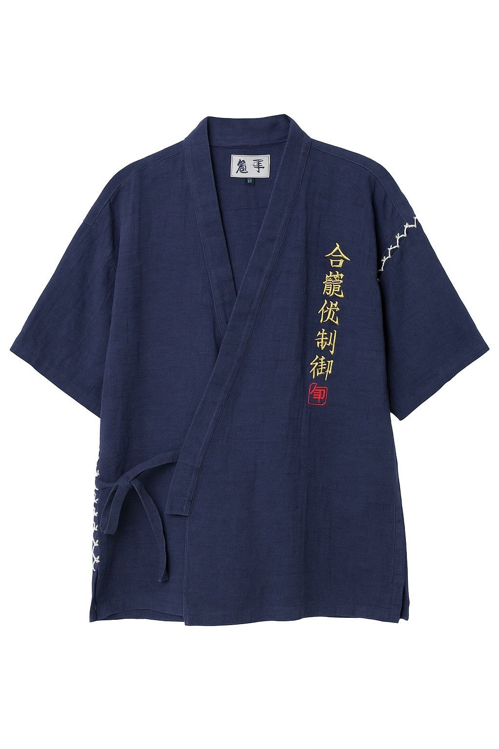Other Vintage Japanese Dragon Embroidered Navy Kimono-Style Shirt Size US M / EU 48-50 / 2 - 2 Thumbnail