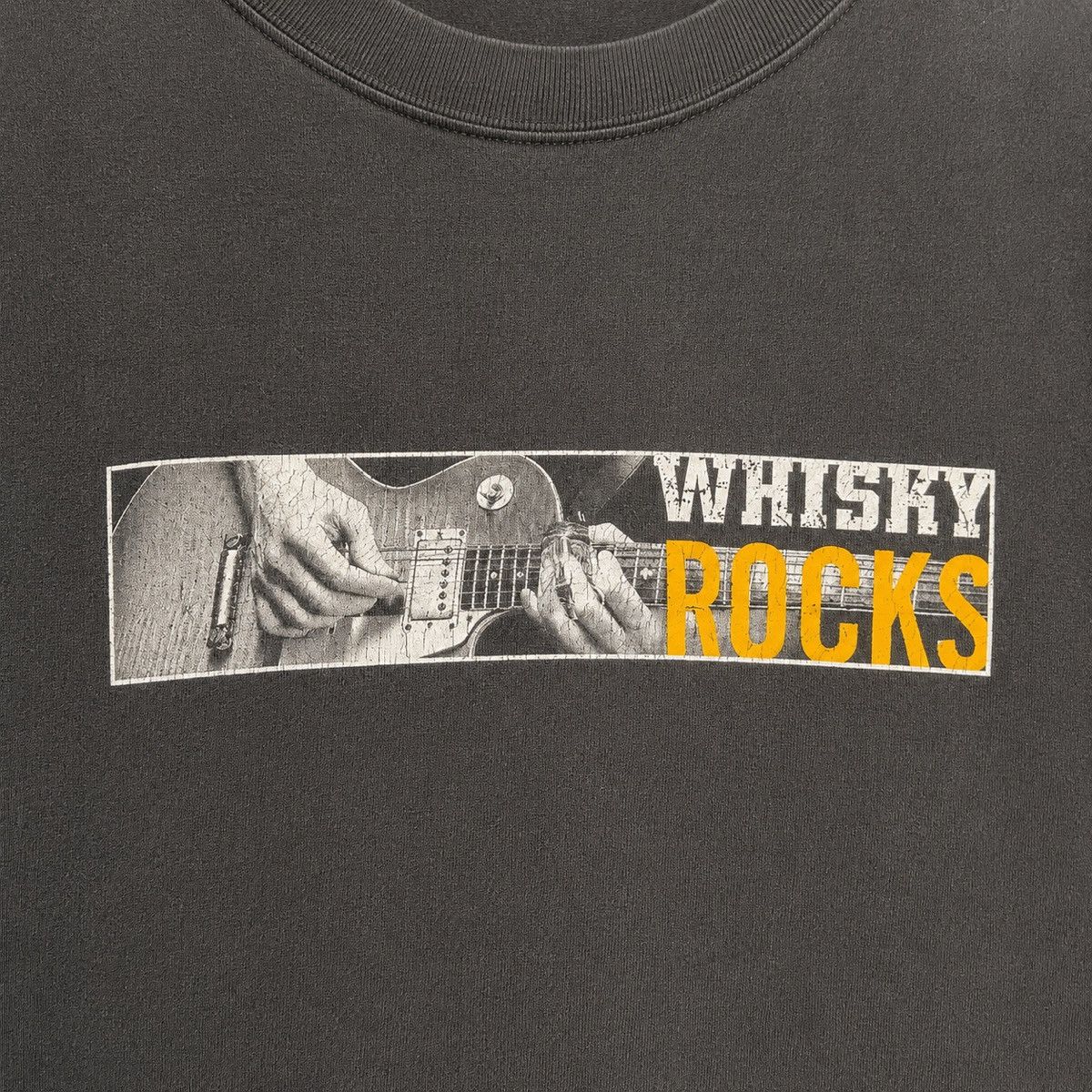 Band Tees Whisky Rocks" Graphic Tee - Hanes Beefy-T - trashed -faded Size US XL / EU 56 / 4 - 2 Thumbnail