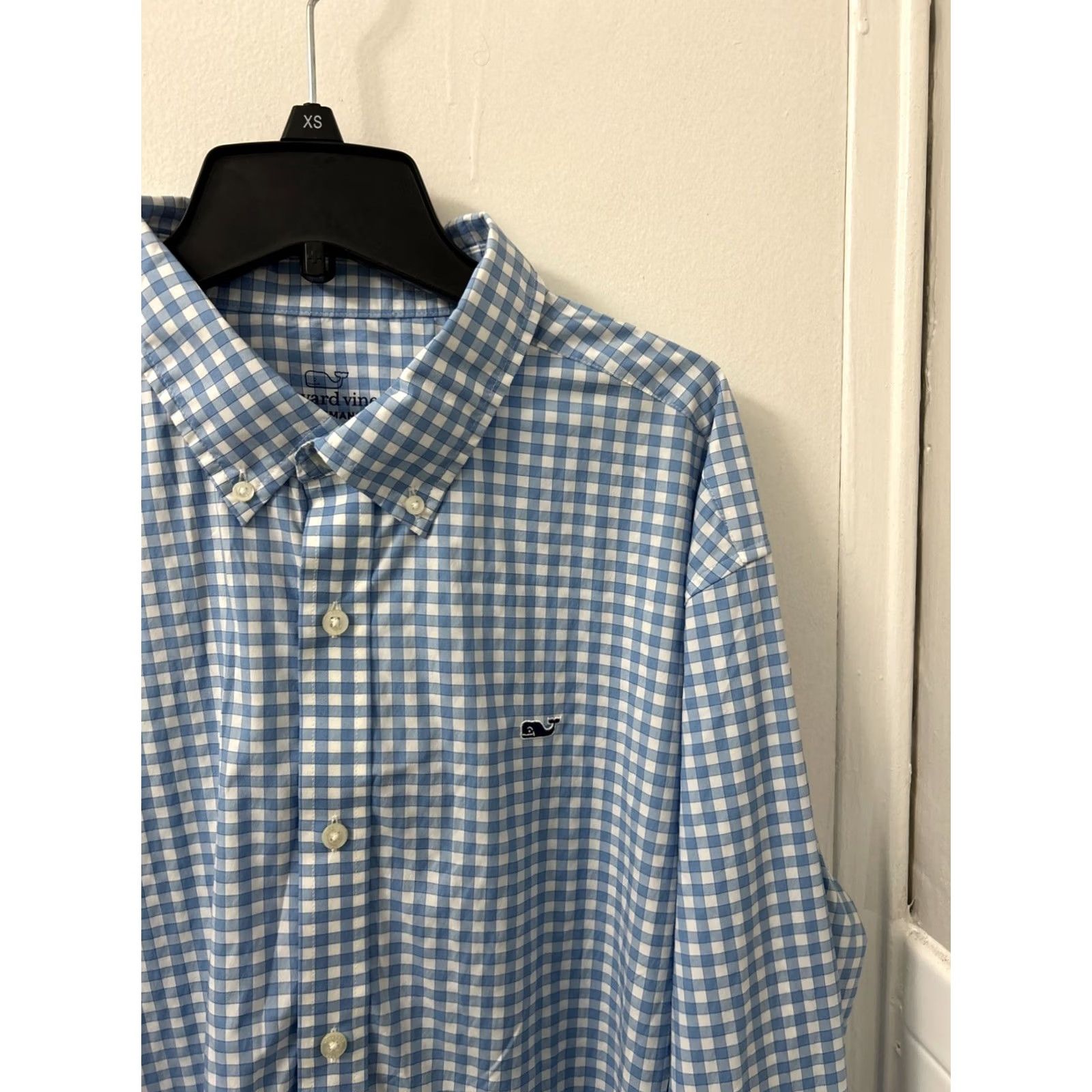 Vineyard Vines Vineyard Vines Performance Whale Shirt Mens XL Blue Plaid Button-Down Long Sleeve Classic Fit Size US XL / EU 56 / 4 - 4 Thumbnail