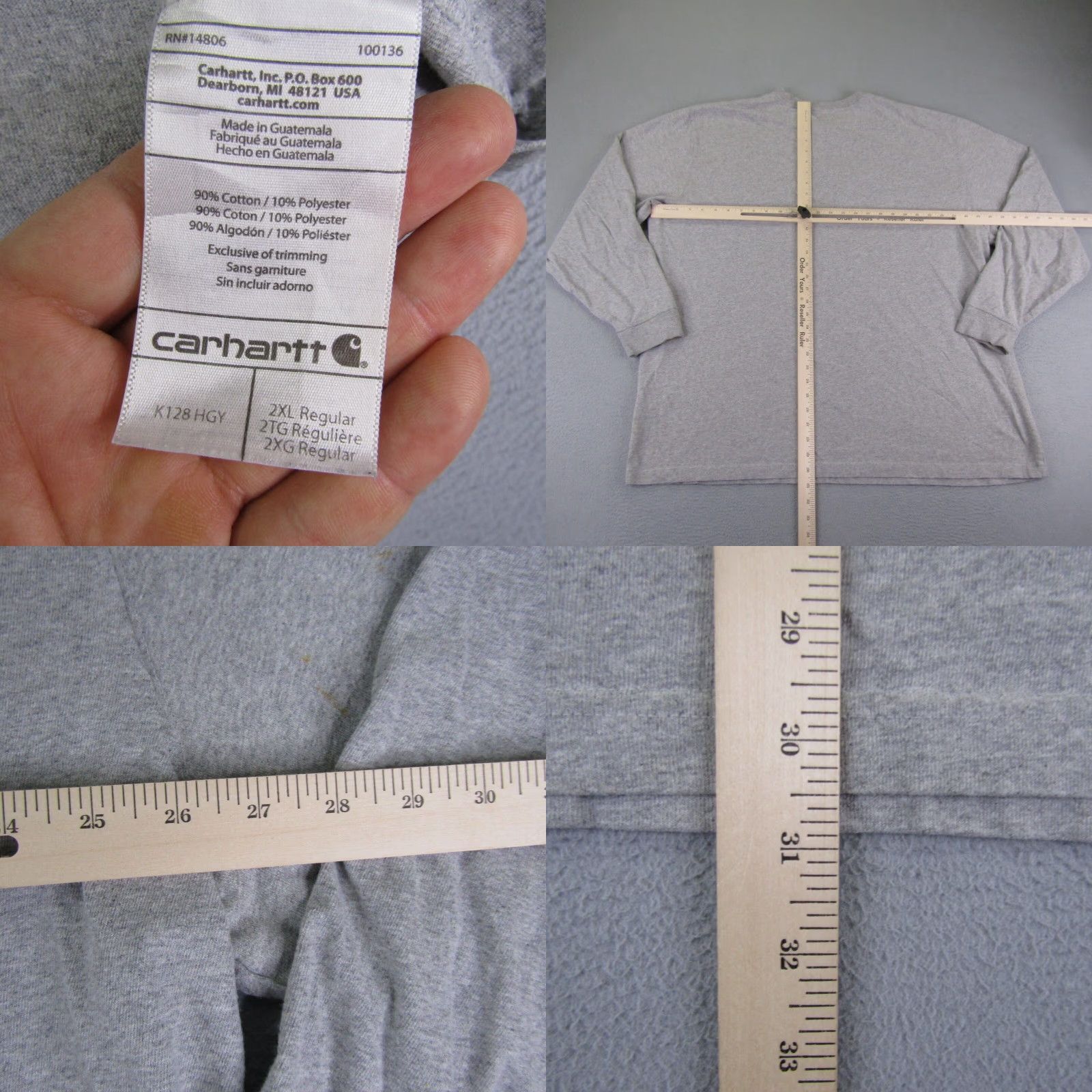 Carhartt VINTAGE Carhartt Shirt Mens 2XL Gray Original Fit Henley Pocket Utility Workwear Shirt Mens 2XL Gray Carhartt Size US XXL / EU 58 / 5 - 8 Thumbnail