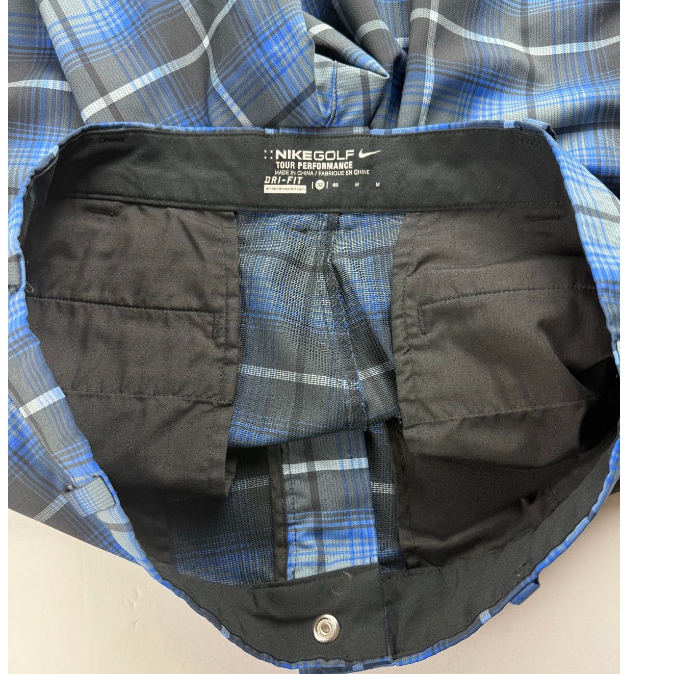 Nike Nike Golf DRI-FIT Men's Blue Plaid Shorts - Size 32/M Size US 32 / EU 48 - 8 Thumbnail