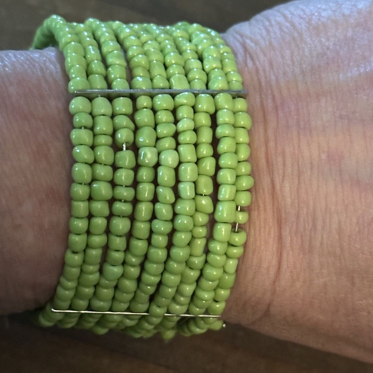 Other Lime green wide bead cuff bracelet Size ONE SIZE - 3 Thumbnail