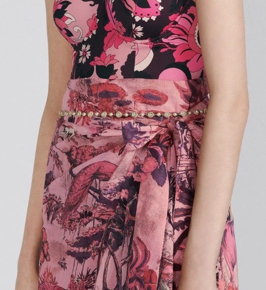 Dior o1w1db10225 Long Wrap Skirt in Multicolor Size 28" / US 6 / IT 42 - 6 Thumbnail