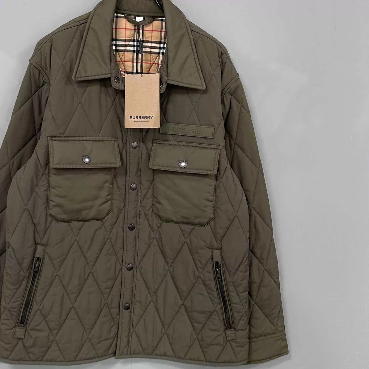 Burberry Burberry Military Green Check Cotton Jacket 54 Size US L / EU 52-54 / 3 - 2 Thumbnail