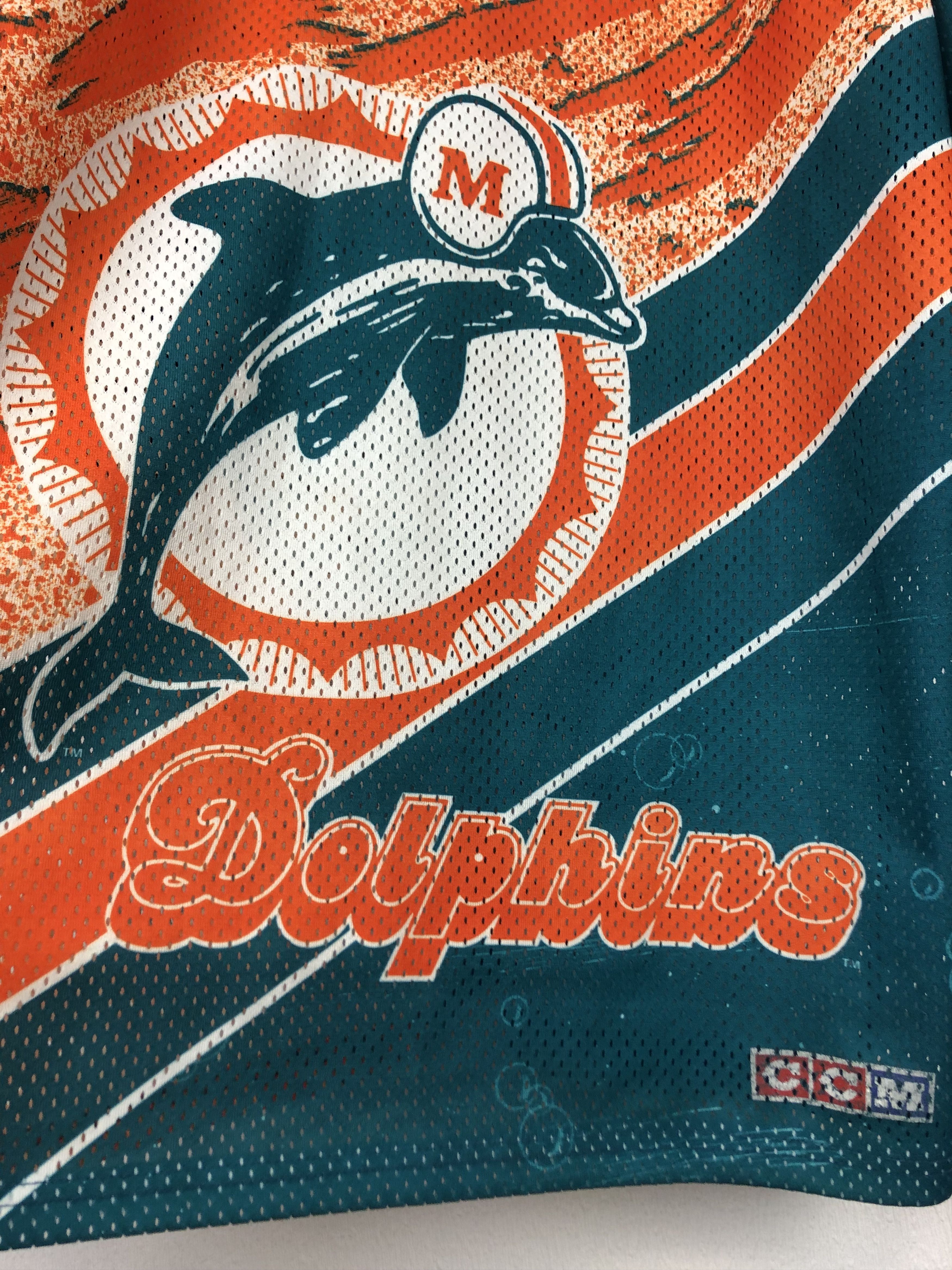 Ccm Vintage Miami Dolphins CCM Over Print Jersey Mens Shirt Size US XL / EU 56 / 4 - 10 Thumbnail