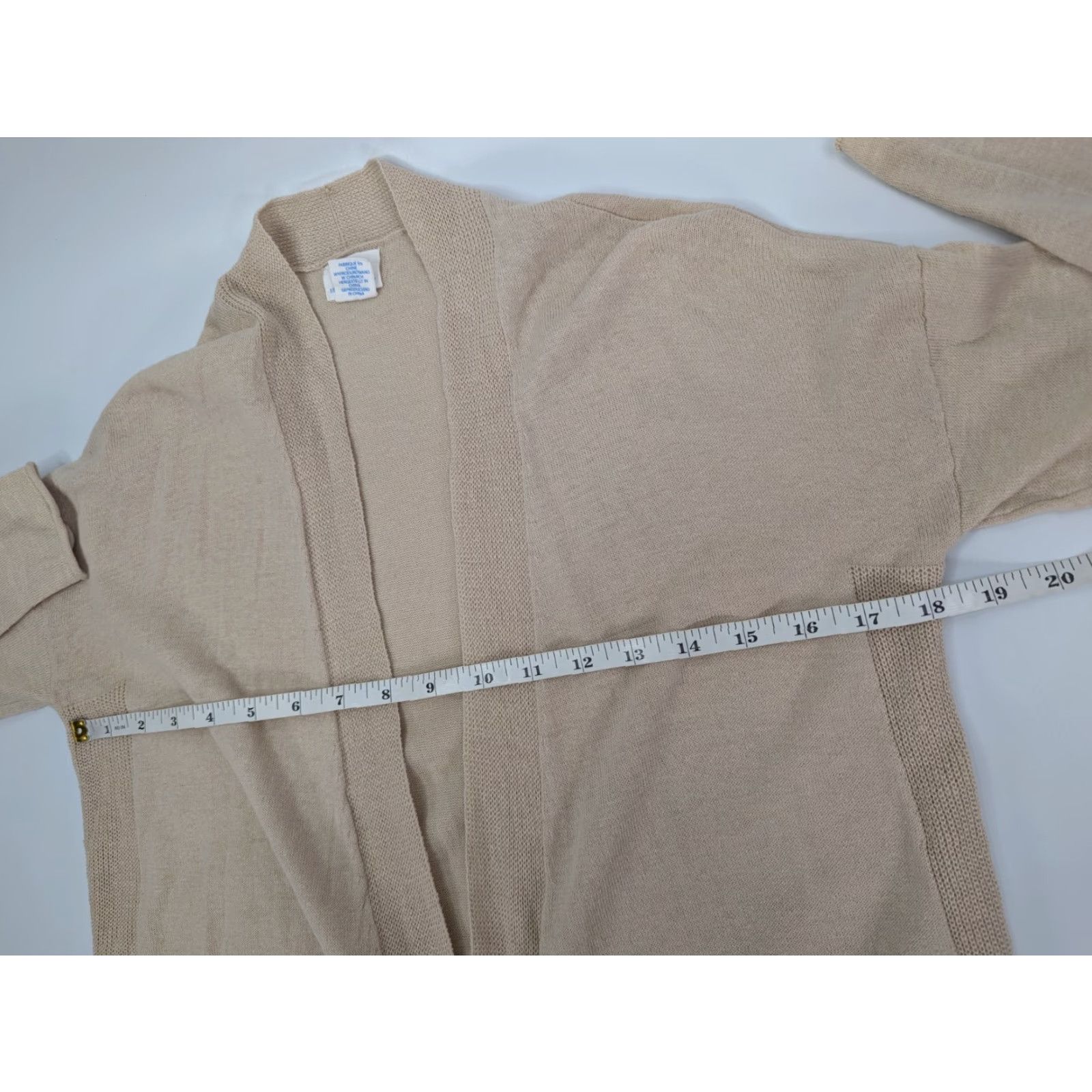 Vintage Sigrid Olsen Cardigan Women's Linen Cotton Blend Beachy Open Sweater Size S Beige Long Sleeve Pockets Size S / US 4 / IT 40 - 5 Thumbnail