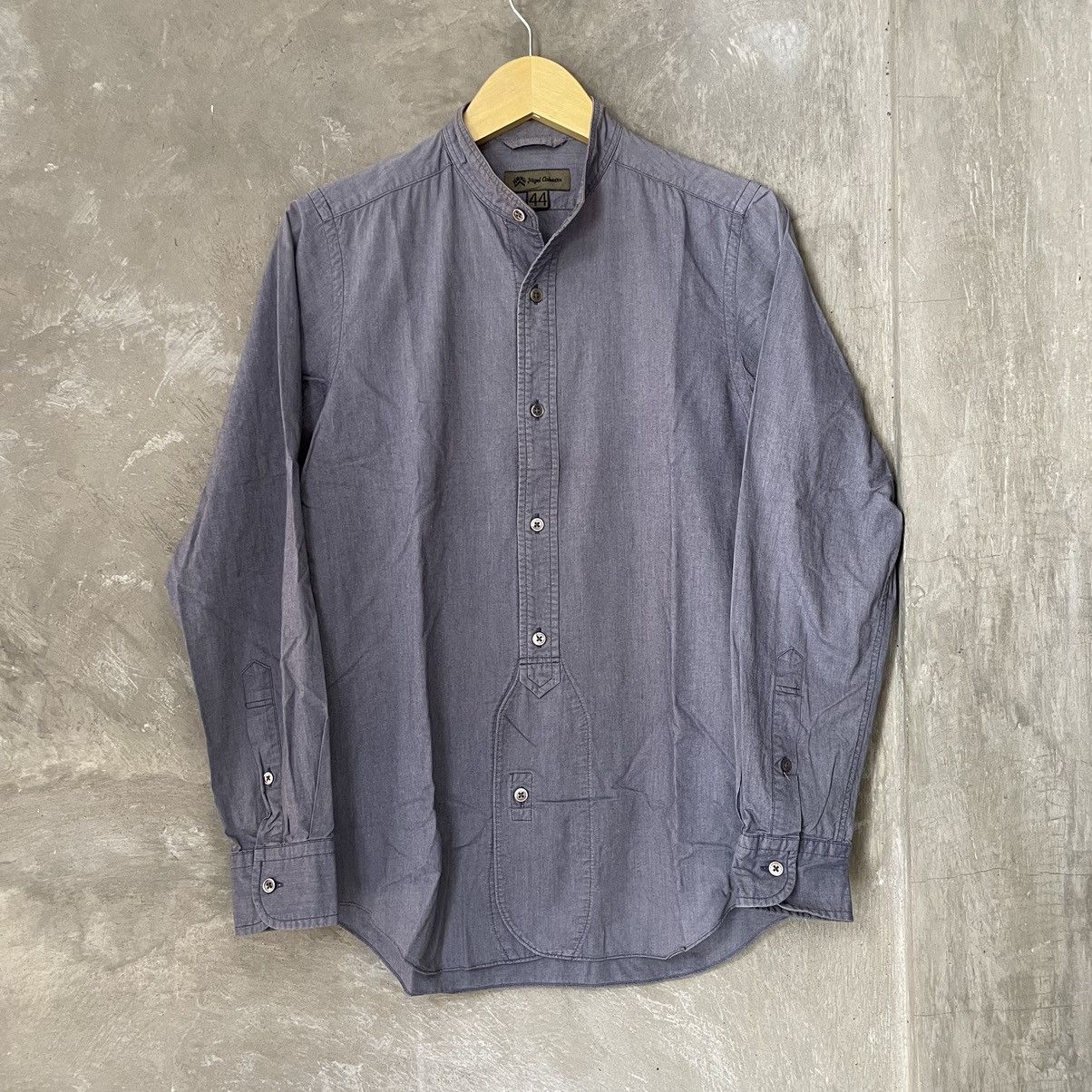 Nigel Cabourn Nigel Cabourn British Officers Band Collar Shirt Navy Size US S / EU 44-46 / 1 - 2 Thumbnail