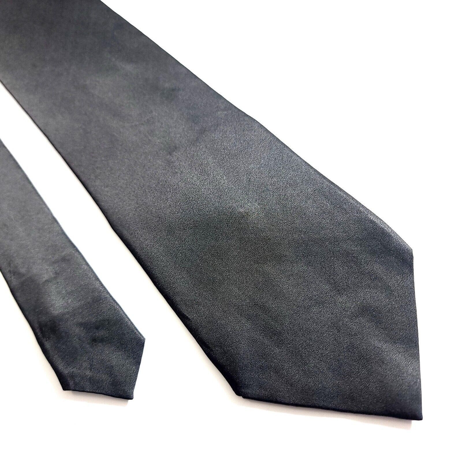 Vintage Adolfo Couture Gray Short Wide Silk Tie Size ONE SIZE - 1 Thumbnail