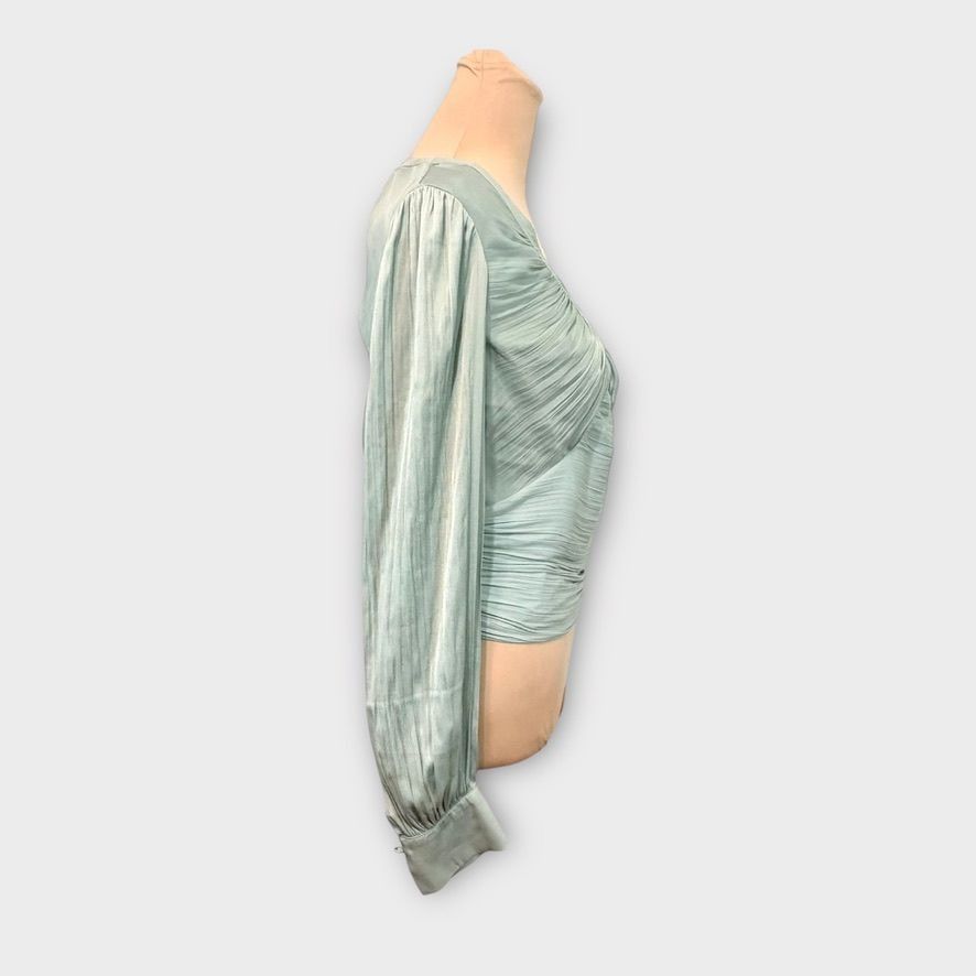 Anthropologie NWT Anthropologie Blouson Sleeve Blouse S Open Back Shirred Size S / US 4 / IT 40 - 4 Thumbnail