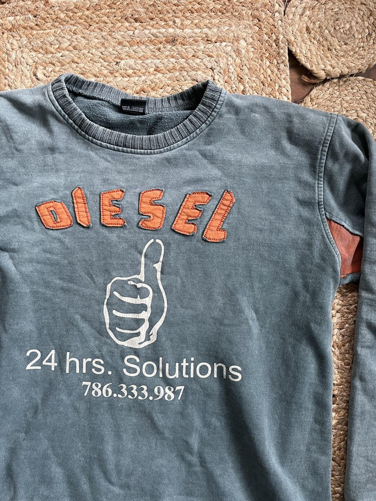 Diesel × Japanese Brand Vintage 00s Diesel patchwork funny crewneck sweatshirt Size US XL / EU 56 / 4 - 2 Thumbnail