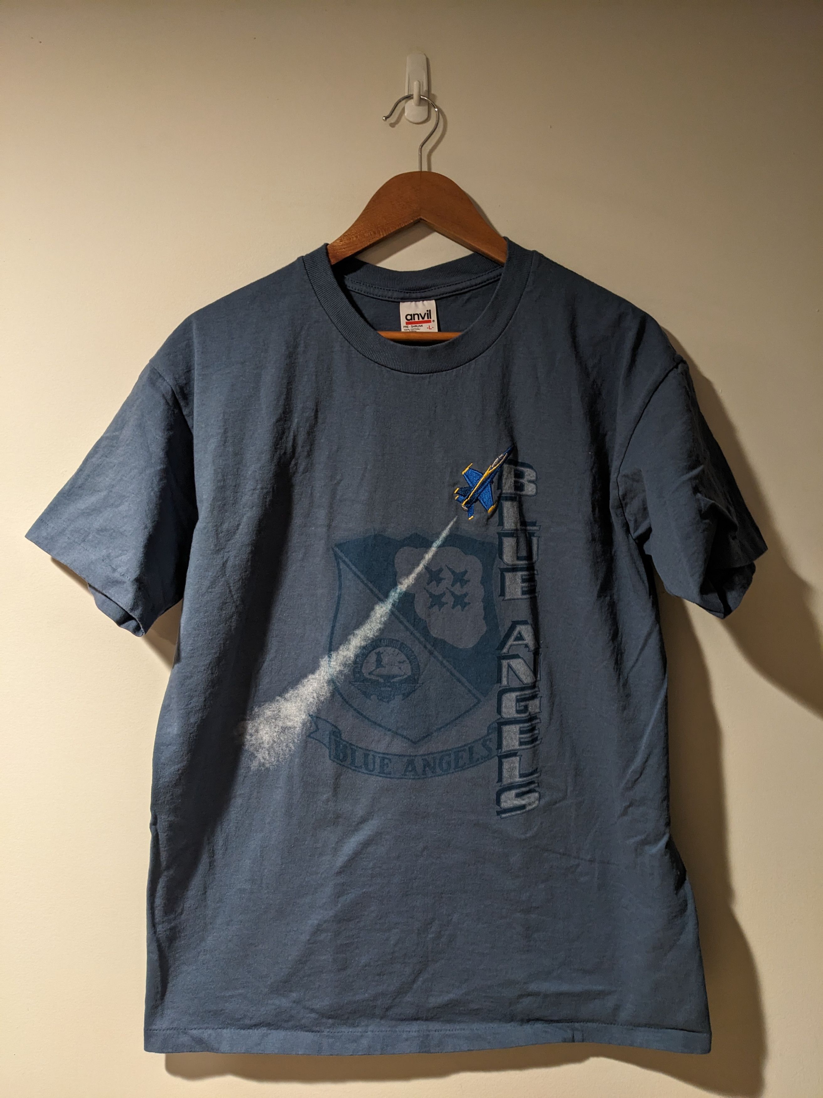 Vintage Vintage 90s Blue Angels U.S. Navy Flight Blue Large T-Shirt Size US L / EU 52-54 / 3 - 1 Thumbnail