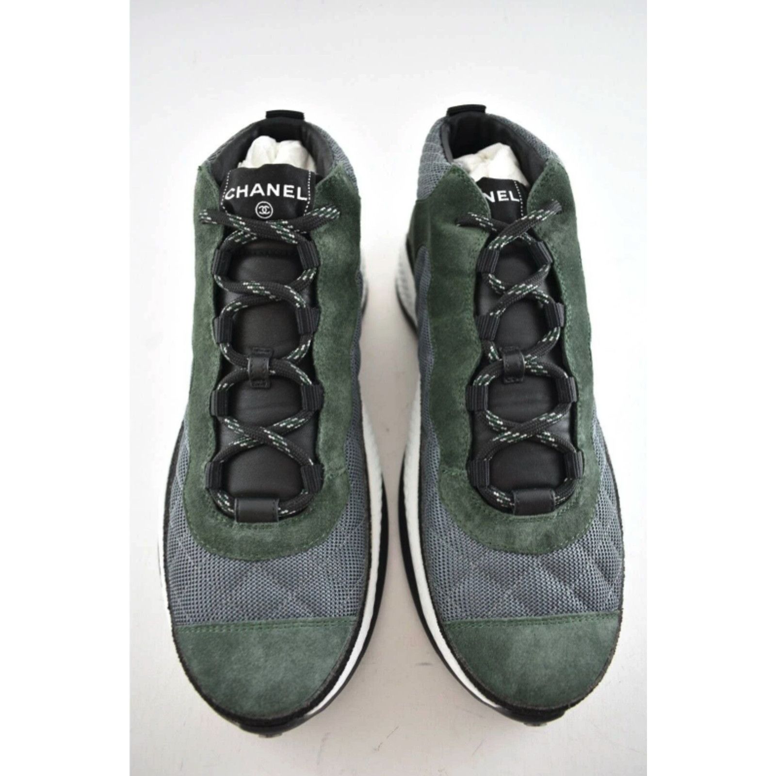 Chanel Chanel Suede CC Logo Lace Up Mid Top Trainer Sneaker 44 11 Size US 11 / EU 44 - 5 Thumbnail