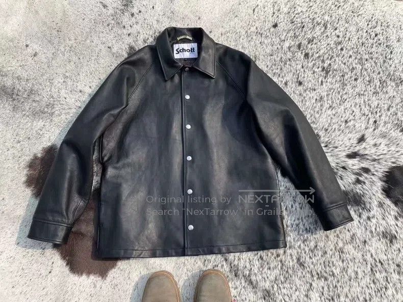 Schott Schott Sheepskin leather coach jacket Size US XXL / EU 58 / 5 - 1 Thumbnail