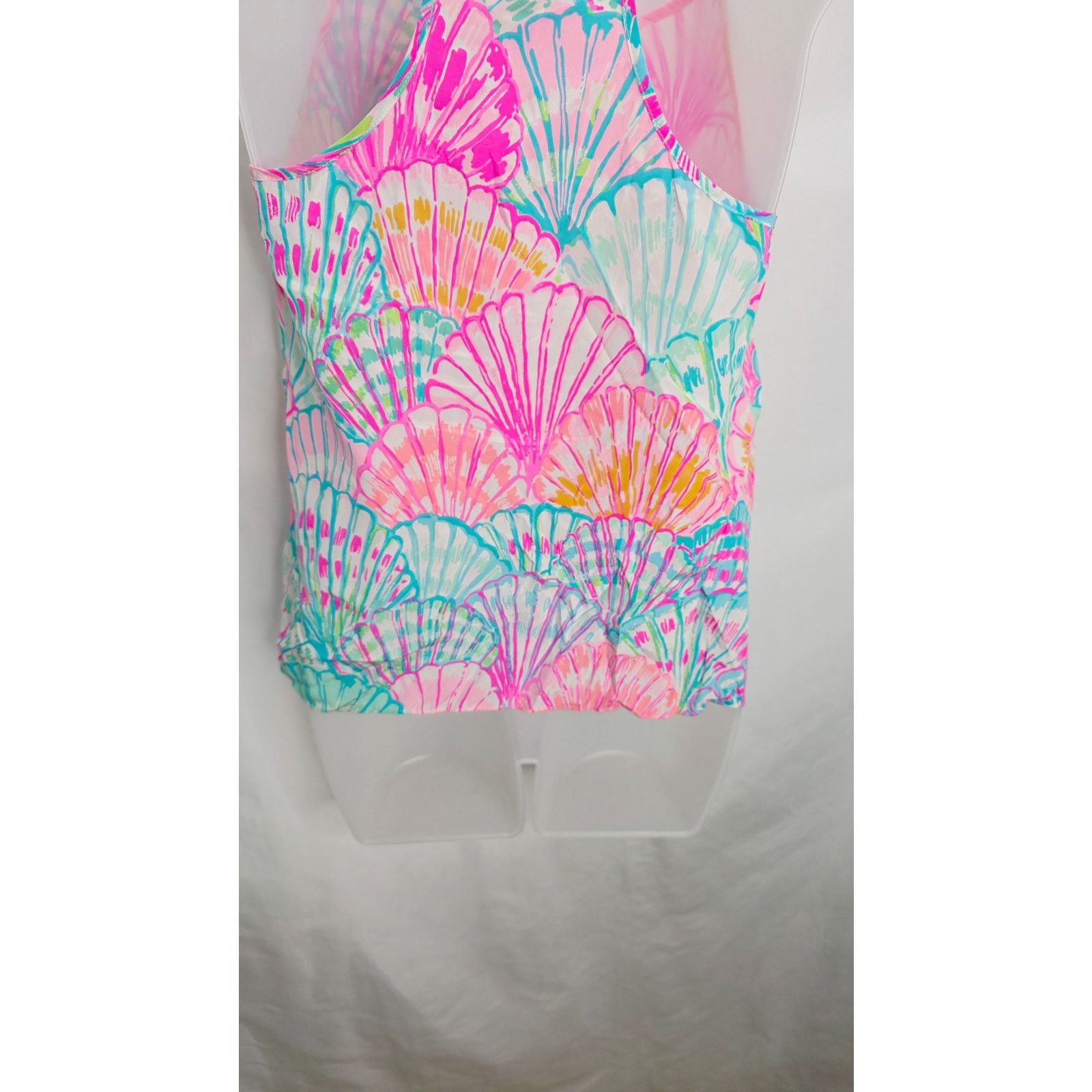 Lilly Pulitzer Lilly Pulitzer 100% Silk Oh Shello Dusk Spaghetti Strap Top Size XXS / US 00 / IT 34 - 8 Thumbnail