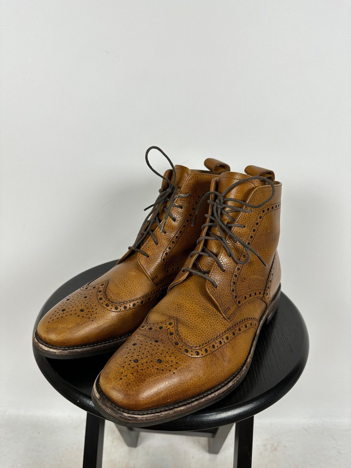 Loake Loake George Brown Leather Derby Brogue Boots Shoes Size US 10 / EU 43 - 6 Thumbnail