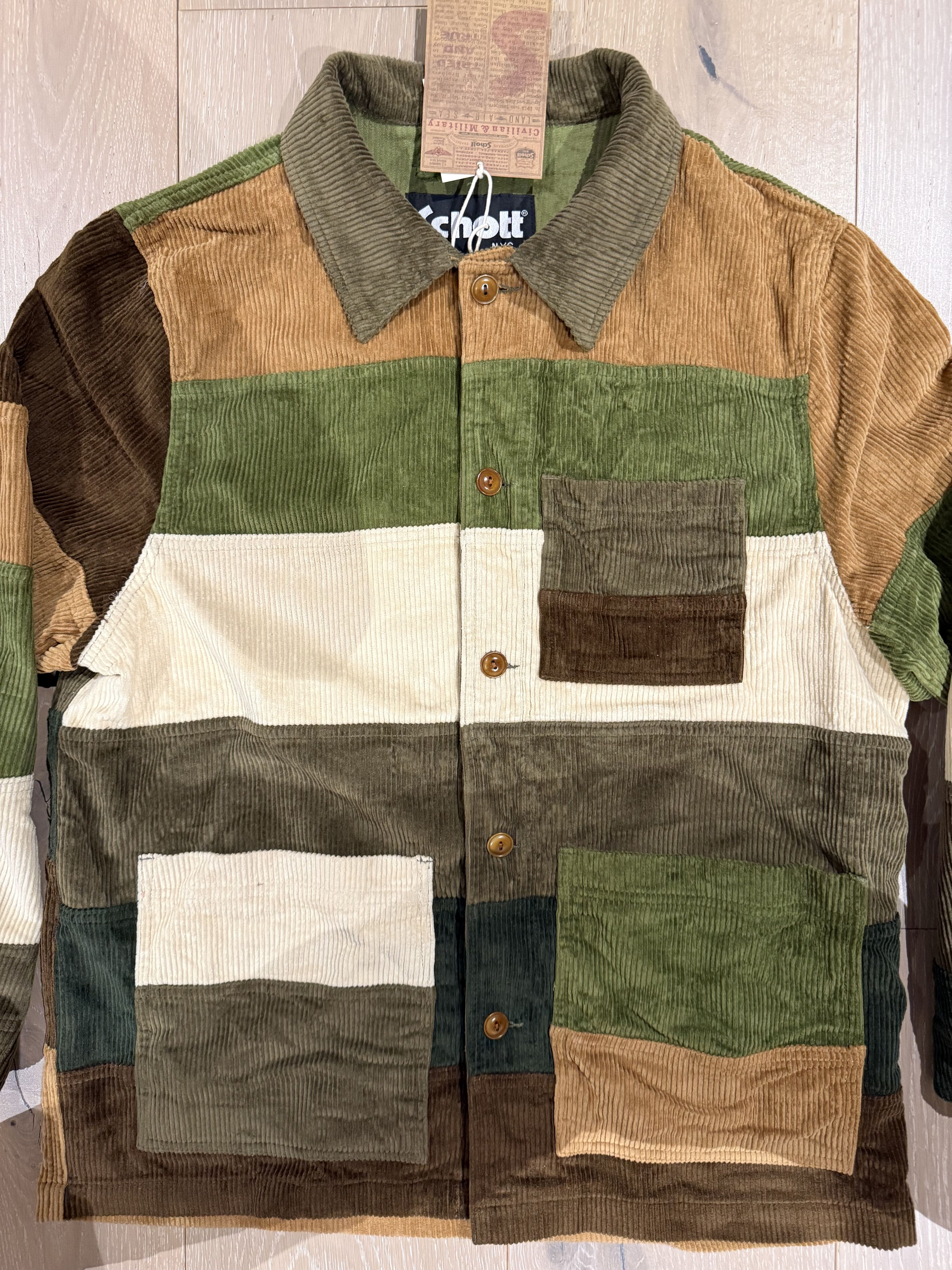 Schott 💚 Schott NYC Corduroy Patchwork Jacket Large NEW Size US L / EU 52-54 / 3 - 5 Thumbnail