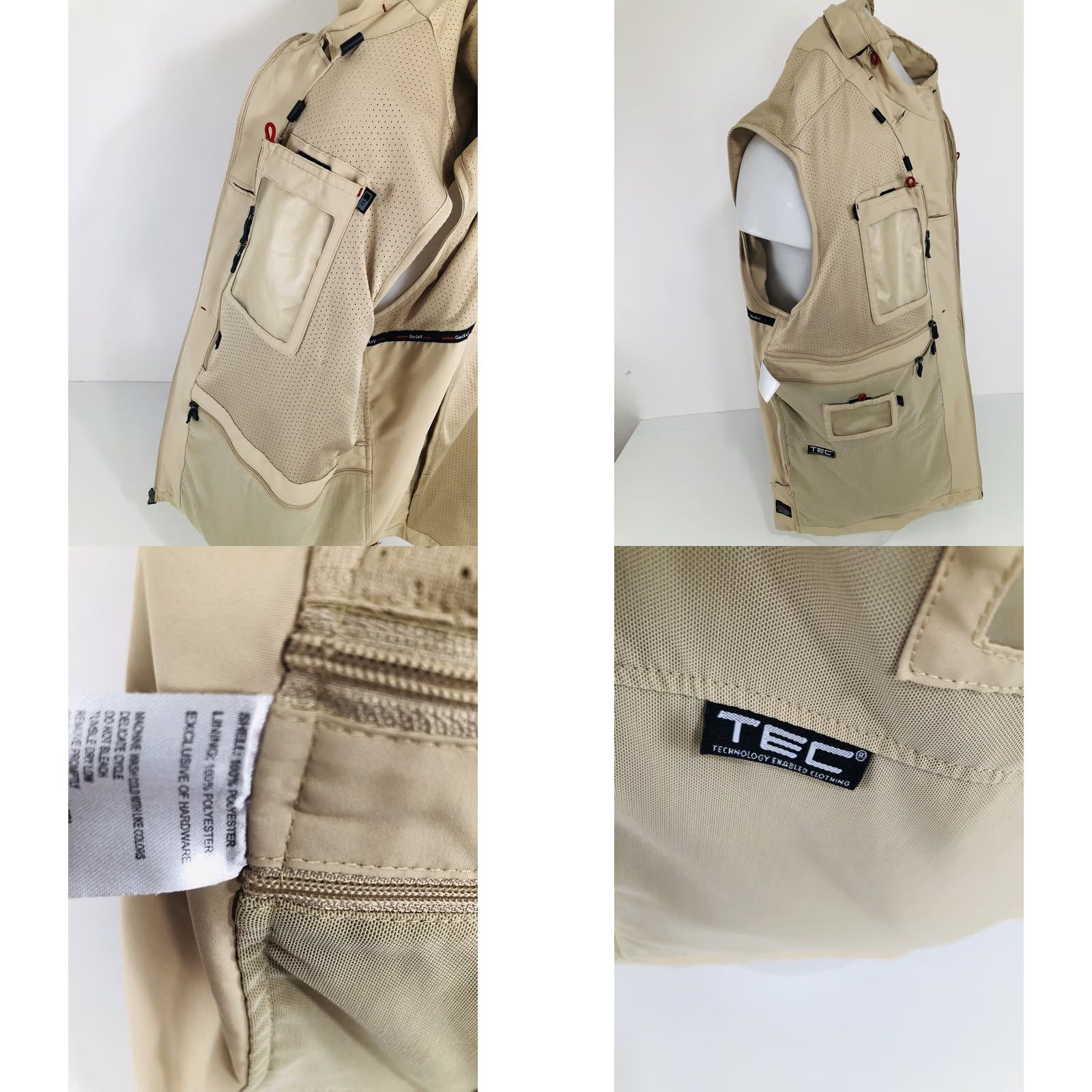 Vintage SCOTTeVEST SEV TEC - Mens XL Utility Travel Vest Shirt Jacket Beige Travel Mens XL SCOTTeVEST SEV model Vest Size US XL / EU 56 / 4 - 8 Thumbnail