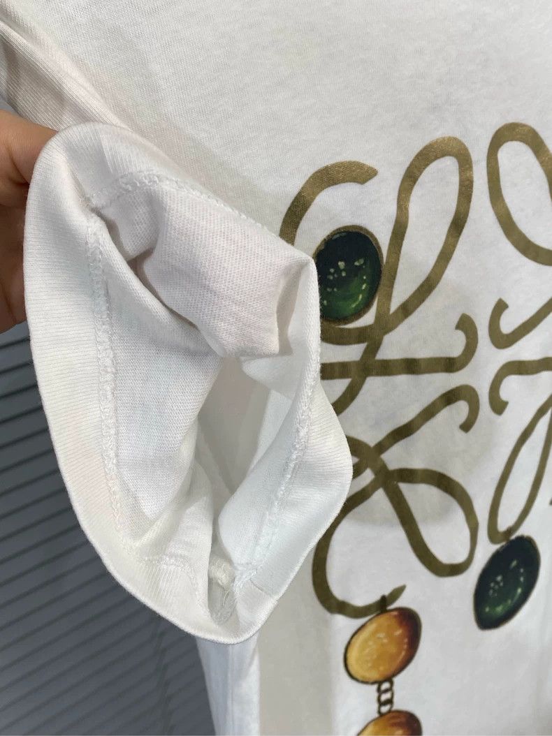 Loewe LOEWE Short sleeve T-shirt with gold logo and white jewelr Size XS / US 0-2 / IT 36-38 - 8 Thumbnail