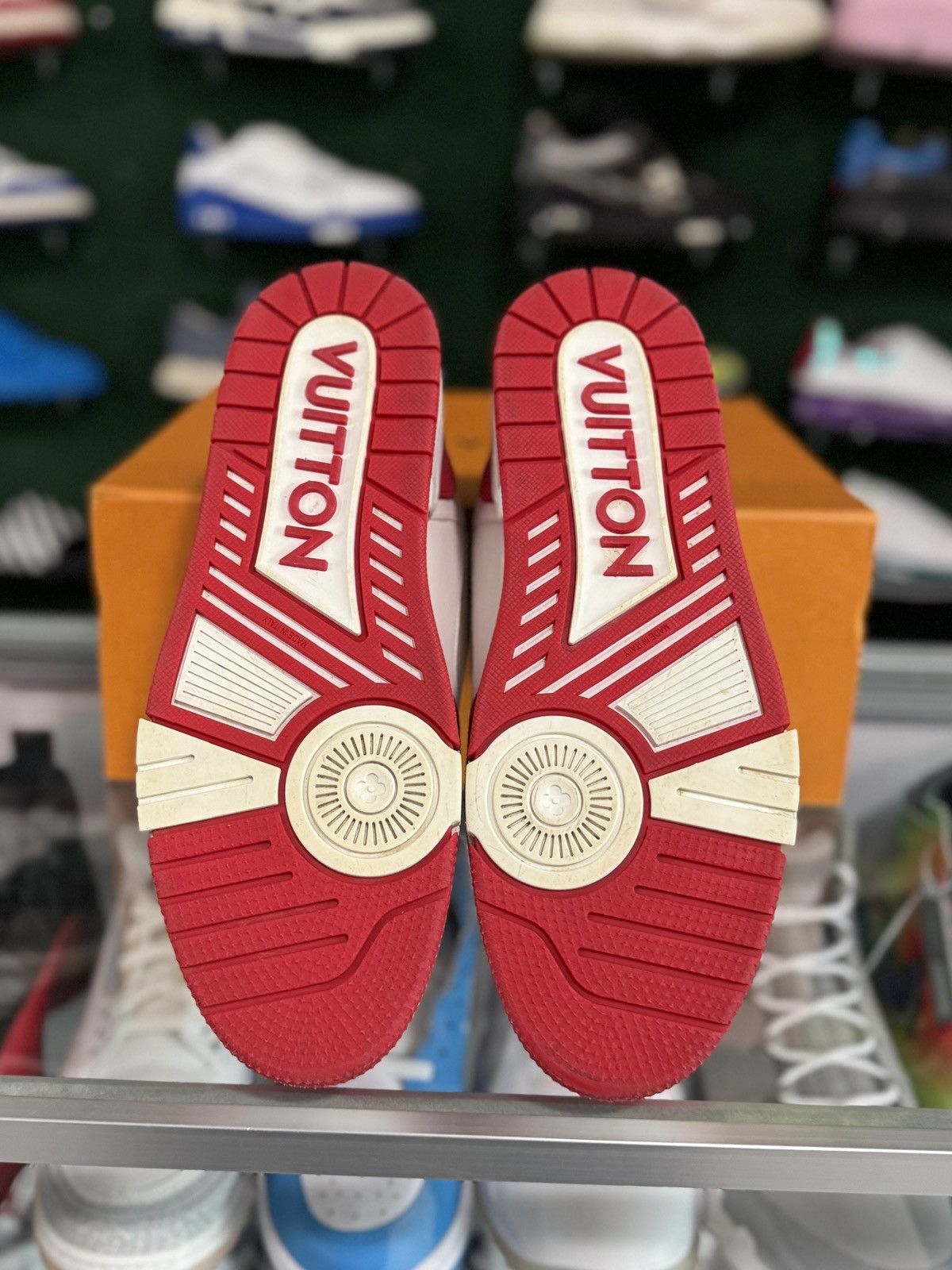 Louis Vuitton Louis Vuitton Trainer Velcro Strap Red Monogram Denim Size US 10.5 / EU 43-44 - 9 Thumbnail