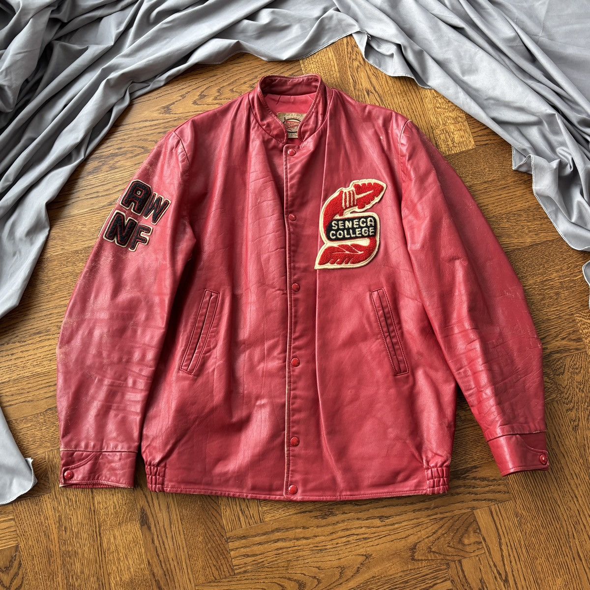 Vintage True Vintage Leather Jacket College Letterman 1960s 1970s Size US L / EU 52-54 / 3 - 1 Thumbnail