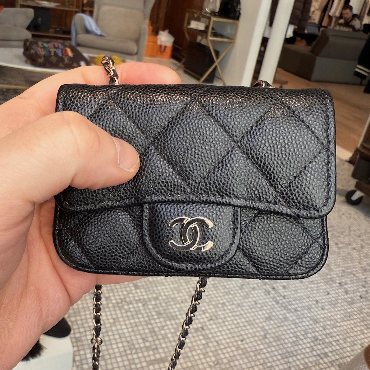 Chanel Chanel 2021 Black Caviar Mini Chain Belt Bag Size ONE SIZE - 10 Thumbnail
