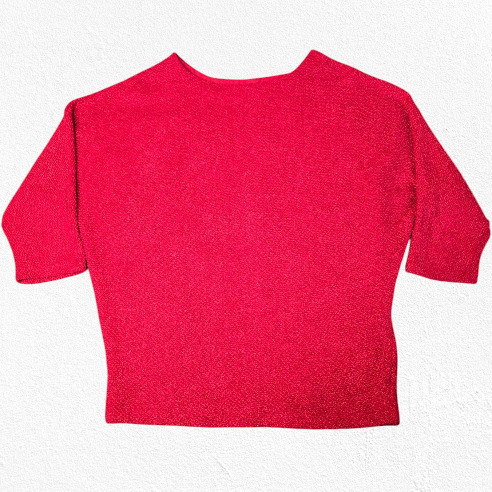 Worthington Worthington Red Textured Knit Tapered Sweater Size Medium Size M / US 6-8 / IT 42-44 - 1 Thumbnail