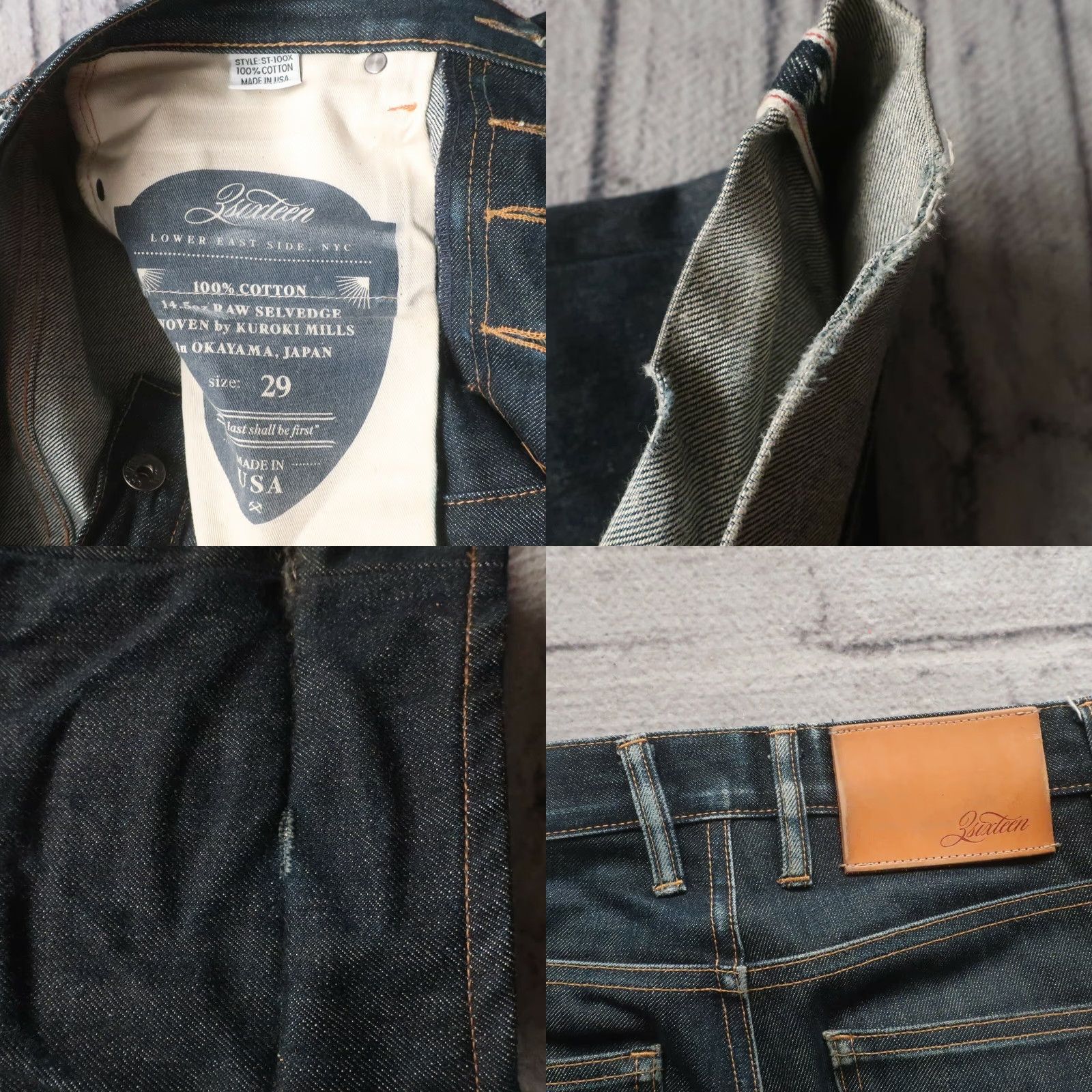 3sixteen VINTAGE 3sixteen ST-100X Selvedge Denim Jeans Mens Jeans Dark Wash 28-29" 33" Inseam Distressed Size US 28 / EU 44 - 8 Thumbnail