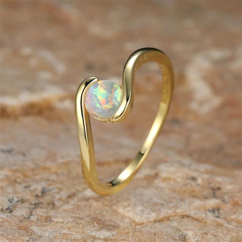 Jewelry White Fire Opal Ring Size ONE SIZE - 1 Thumbnail