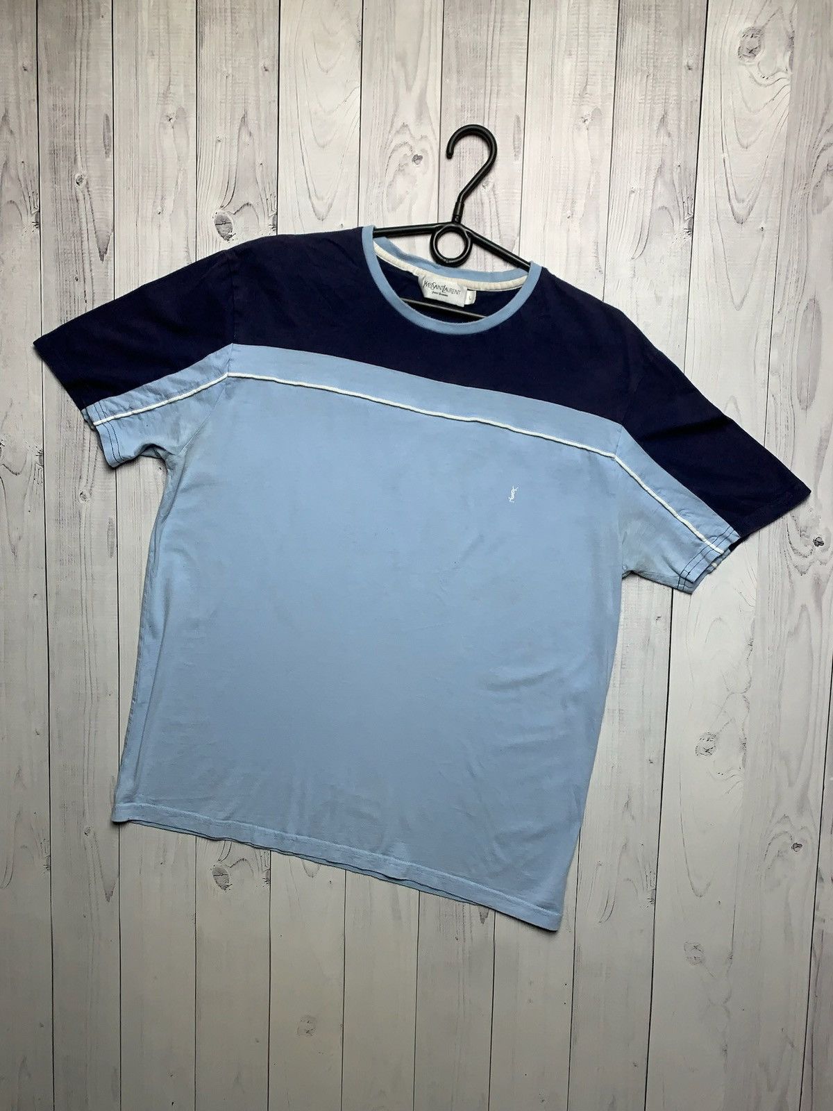 Vintage × Yves Saint Laurent Vintage blue Yves Saint Laurent tee logo size L Size US L / EU 52-54 / 3 - 1 Thumbnail