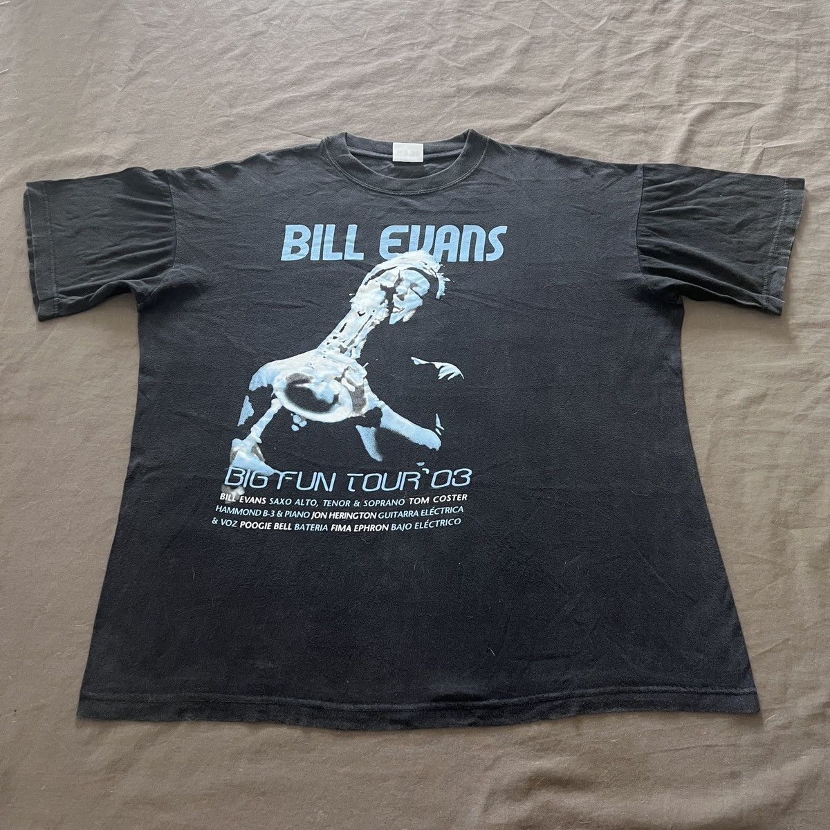 Band Tees Vintage Y2K Bill Evans Spain Tour Tee XL Faded Jazz Post-bop Size US XL / EU 56 / 4 - 2 Thumbnail