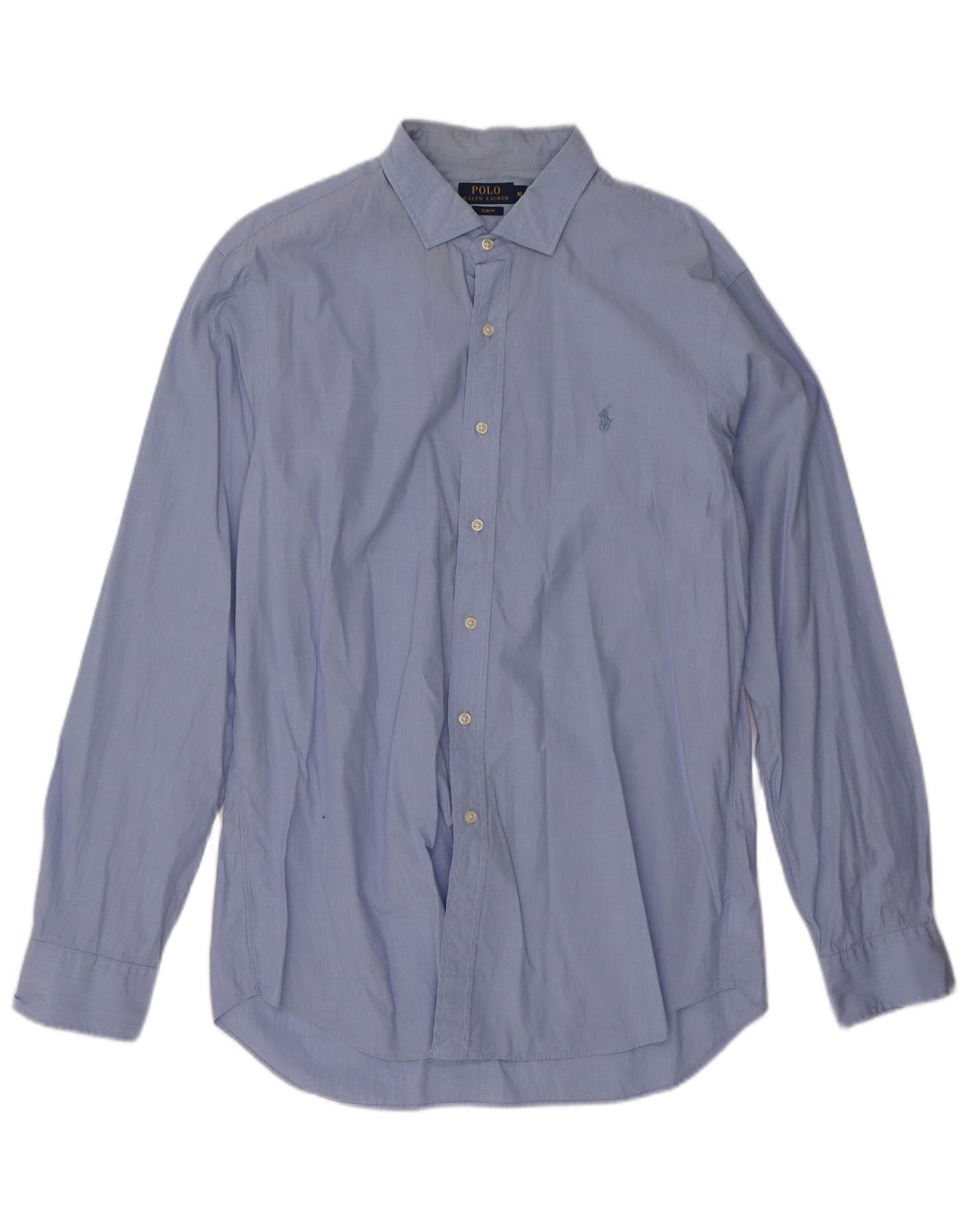 Polo Ralph Lauren Mens Slim Fit Shirt XL Blue Cotton Size US XL / EU 56 / 4 - 1 Thumbnail