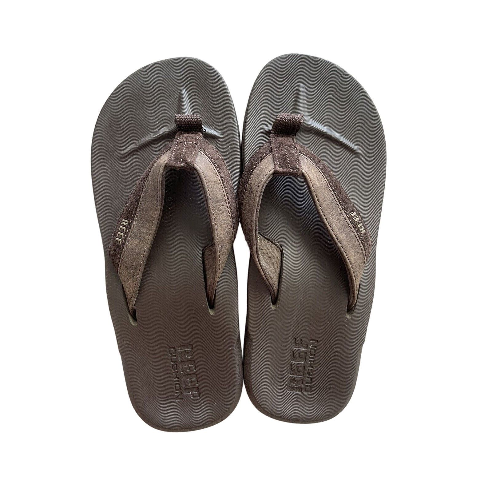 REEF Reef Mens Flip Flops Size 6 Cushion Leather Upper Size US 6 / EU 39 - 1 Thumbnail