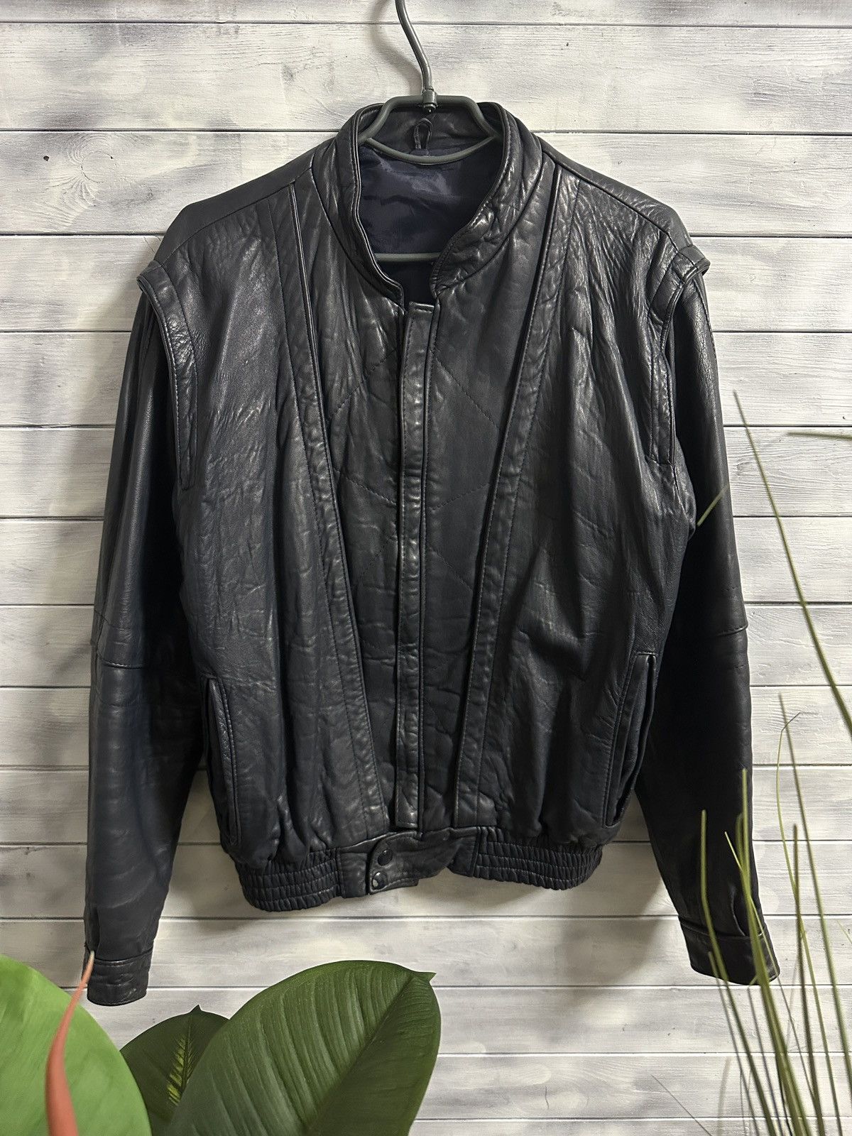 Japanese Brand Rare Vintage Leather Moto Racing Jacket Bomber. Size US M / EU 48-50 / 2 - 1 Thumbnail