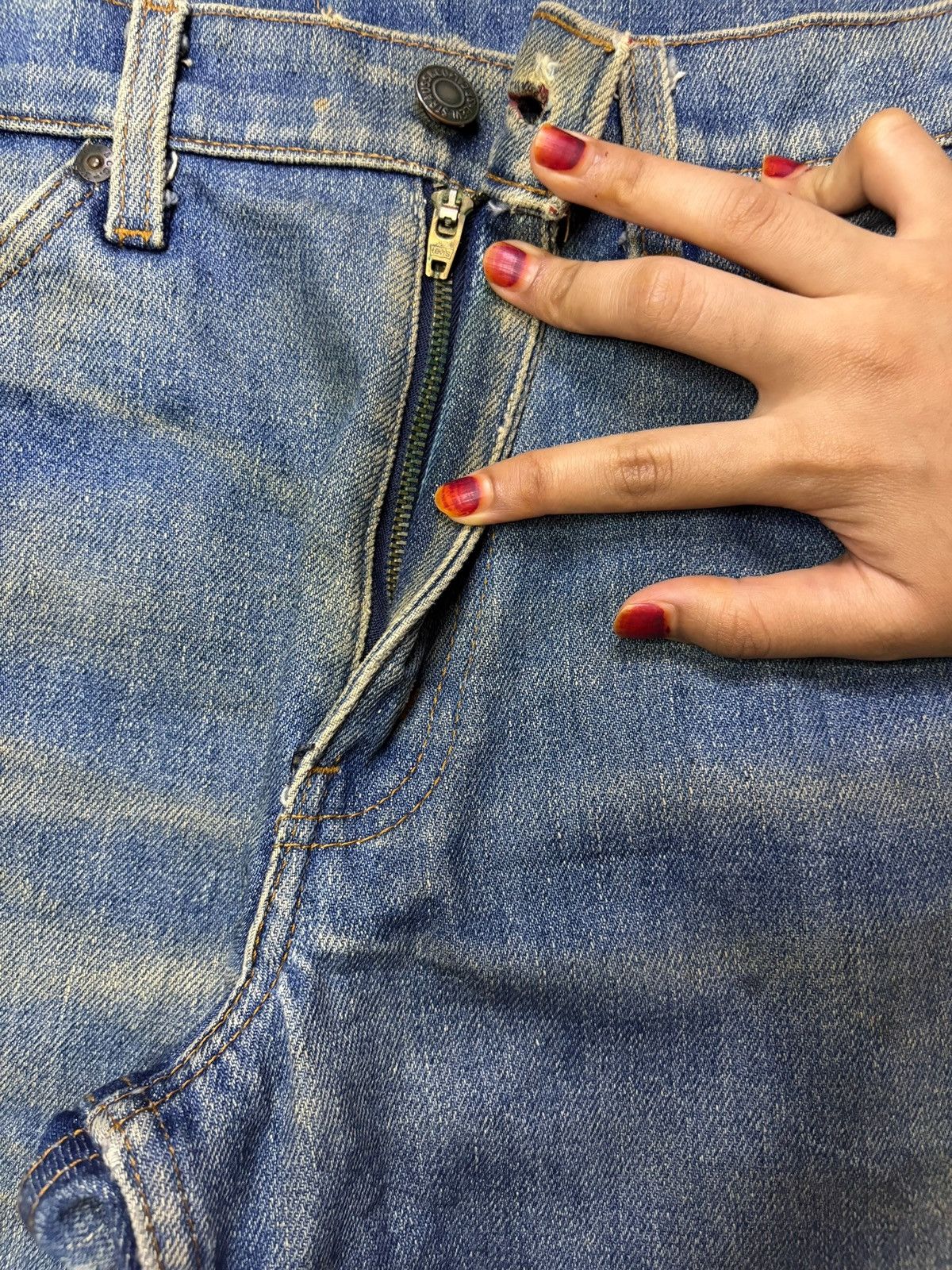 Levi's × Levi's Vintage Clothing Vintage 70s Levis Orange Tab Rusty Mud Loose Jean Short Jort Size US 30 / EU 46 - 3 Thumbnail
